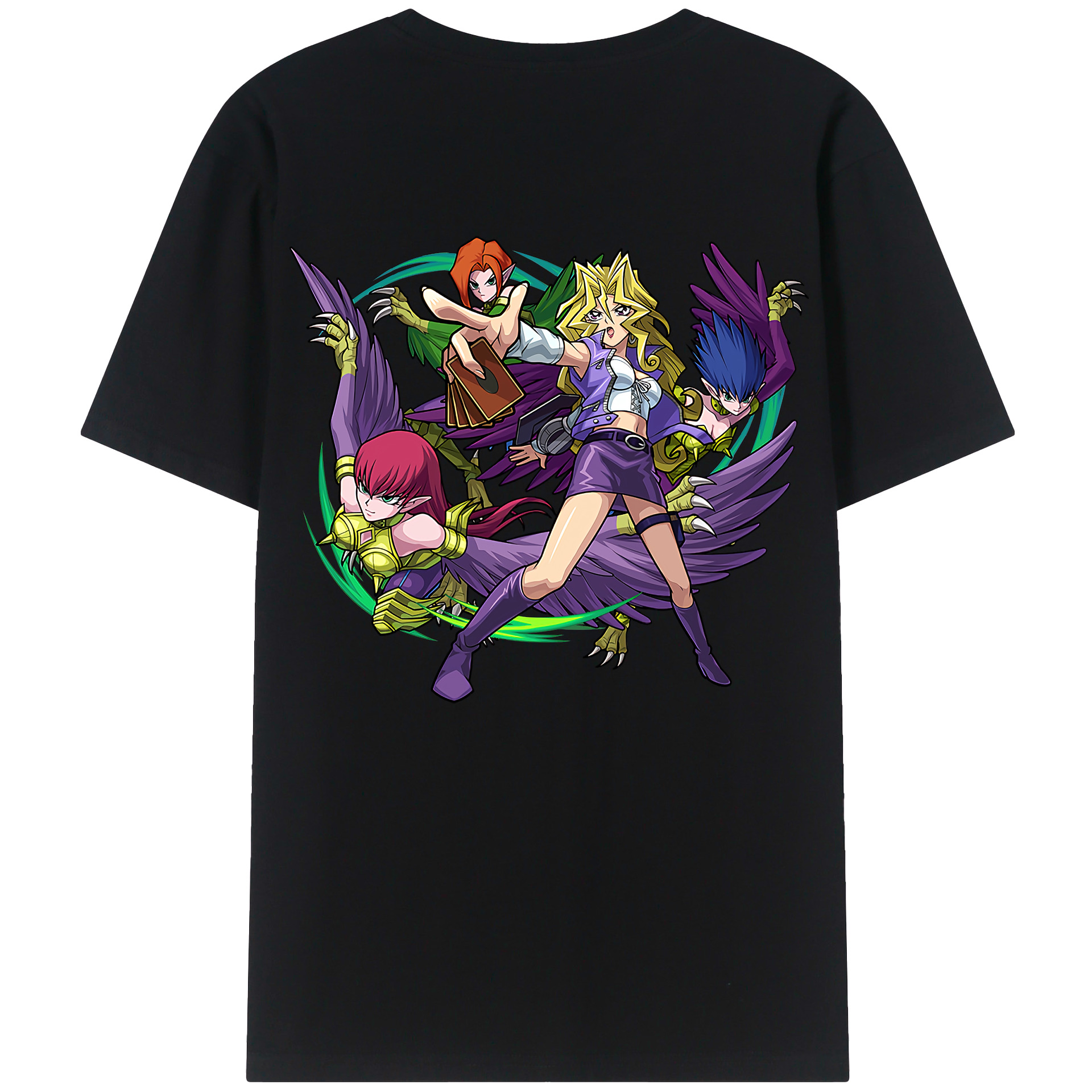 （画像用） 遊☆戯☆王 Yu-Gi-Oh! 綿100％ メンズ半袖Tシャツ（バックプリント） 通気性