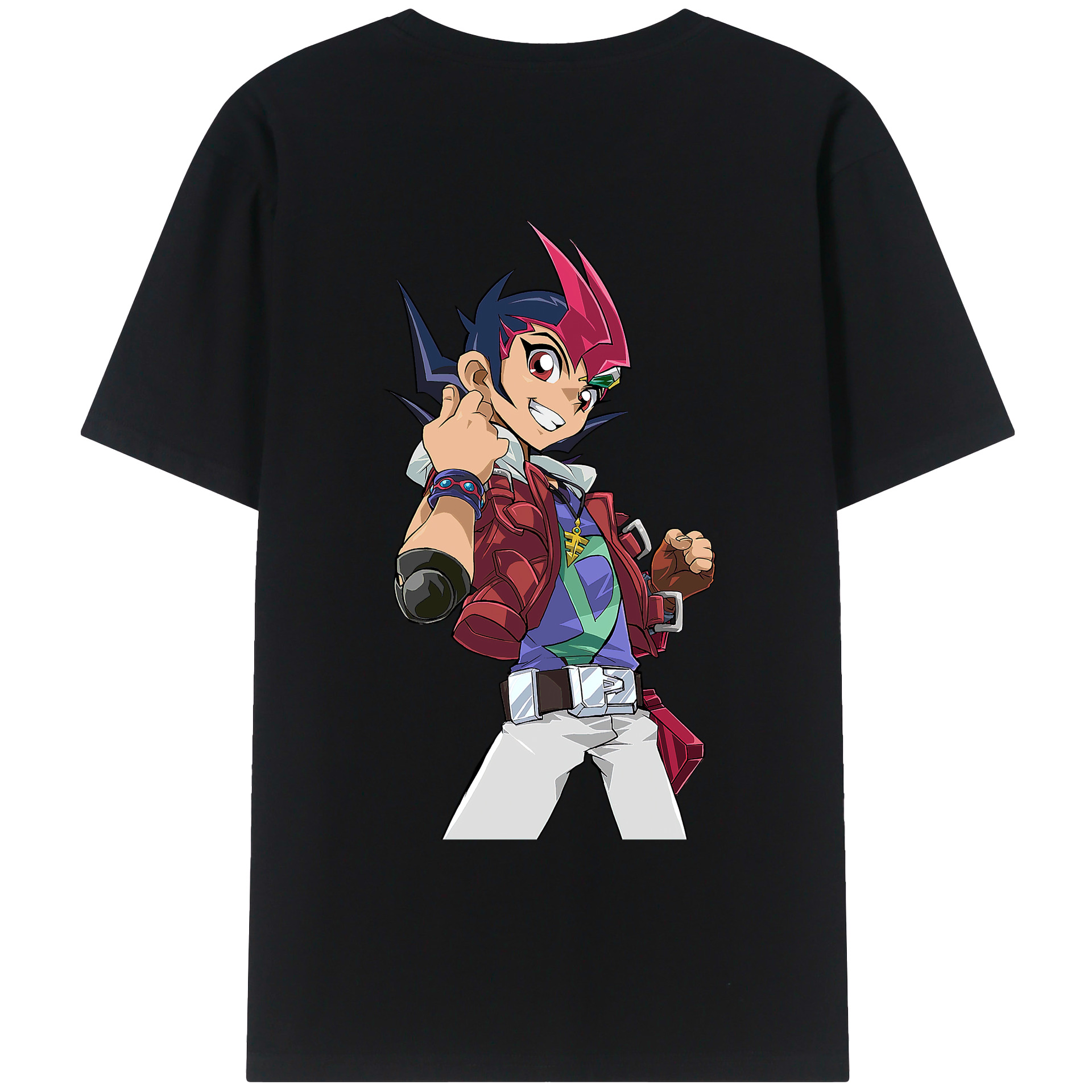 （画像用） 遊☆戯☆王 Yu-Gi-Oh! 綿100％ メンズ半袖Tシャツ（バックプリント） 通気性