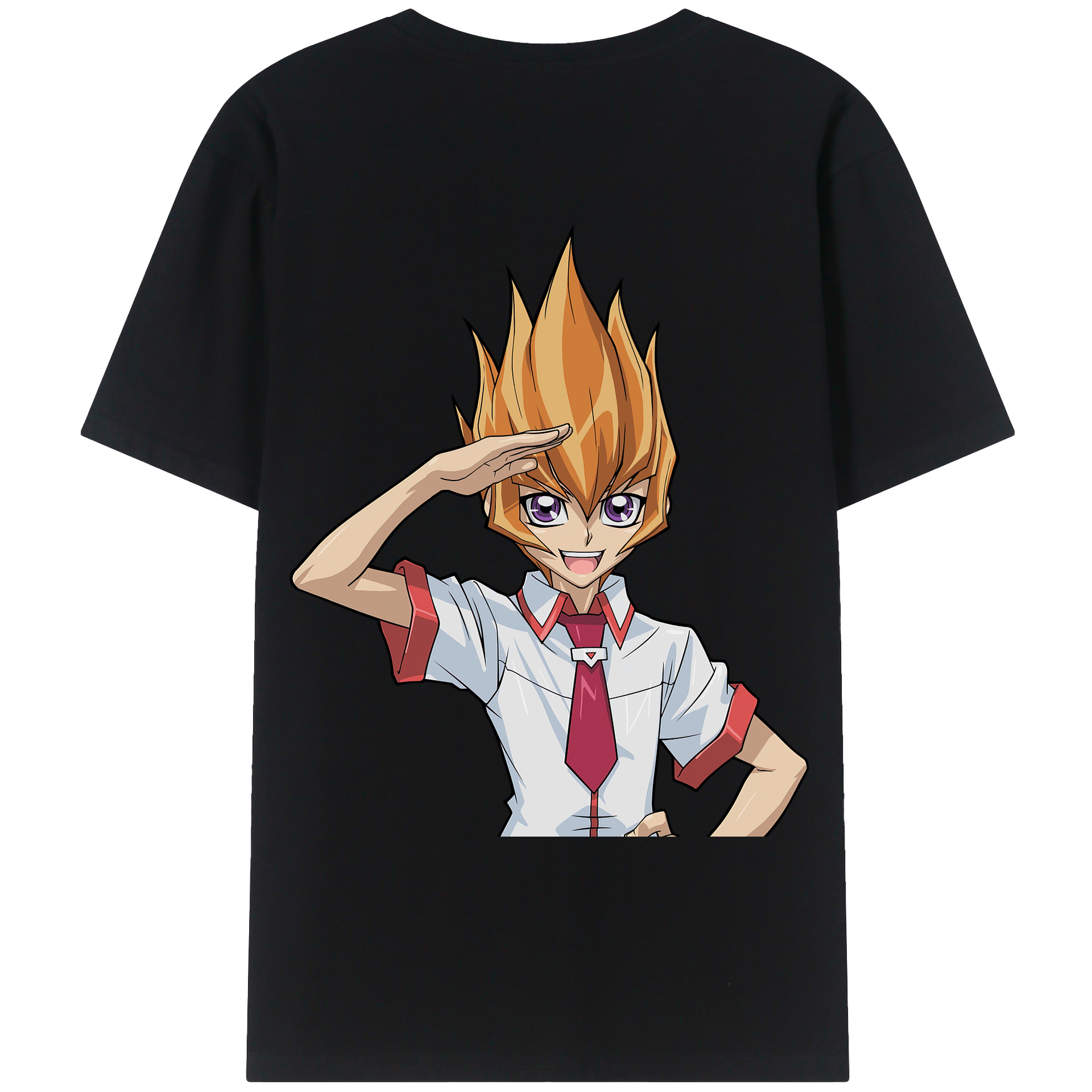 （画像用） 遊☆戯☆王 Yu-Gi-Oh! 綿100％ メンズ半袖Tシャツ（バックプリント） 通気性
