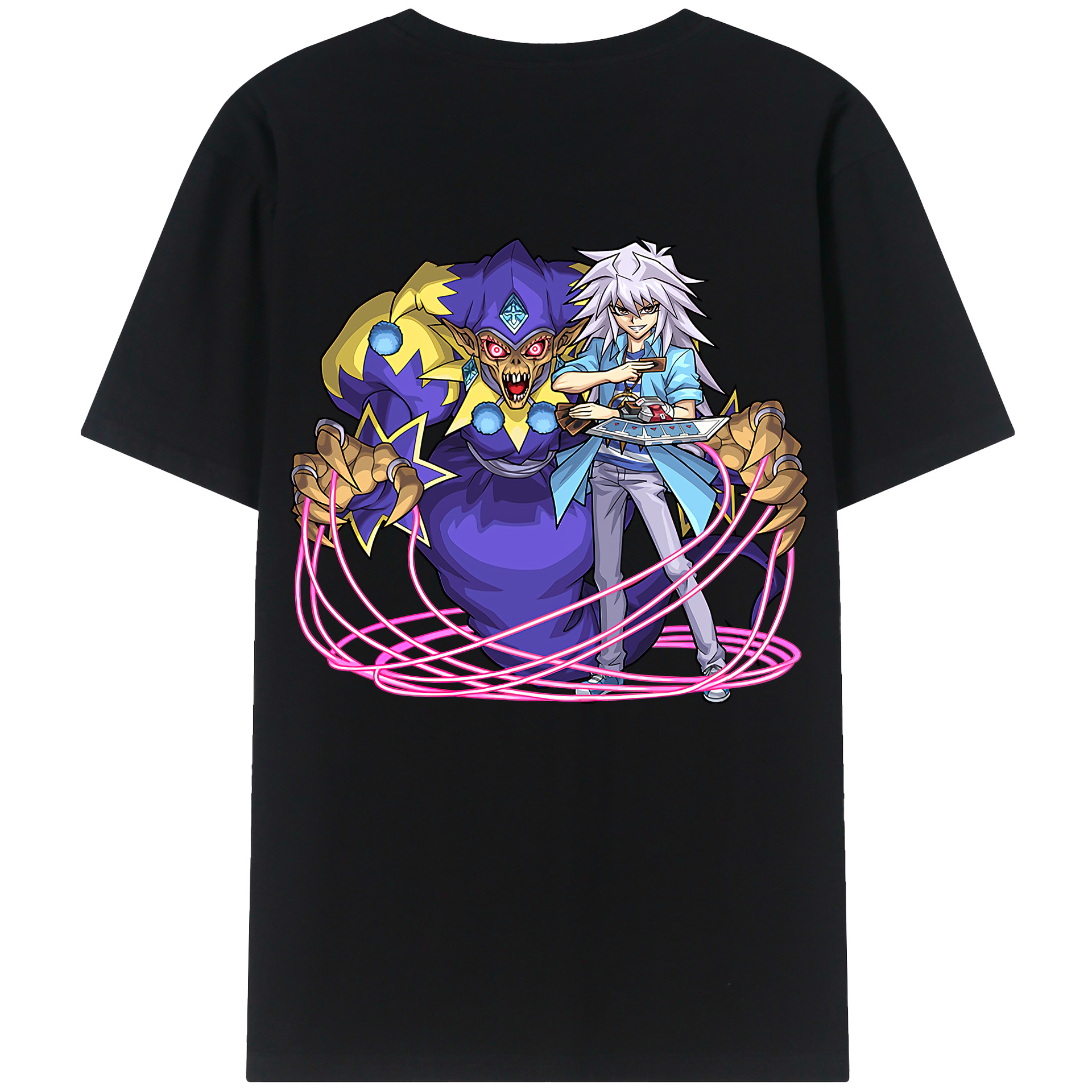 （画像用） 遊☆戯☆王 Yu-Gi-Oh! 綿100％ メンズ半袖Tシャツ（バックプリント） 通気性