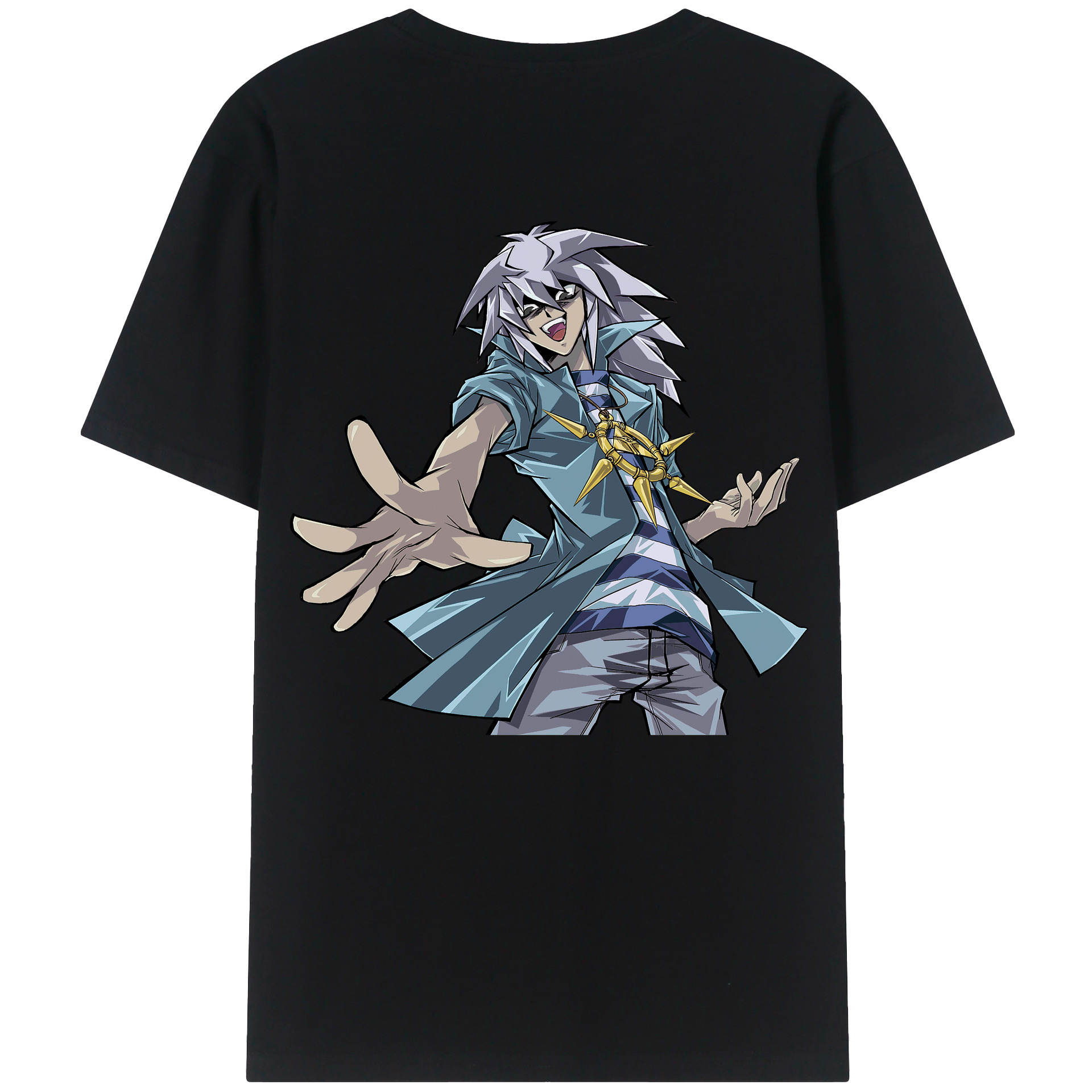 （画像用） 遊☆戯☆王 Yu-Gi-Oh! 綿100％ メンズ半袖Tシャツ（バックプリント） 通気性