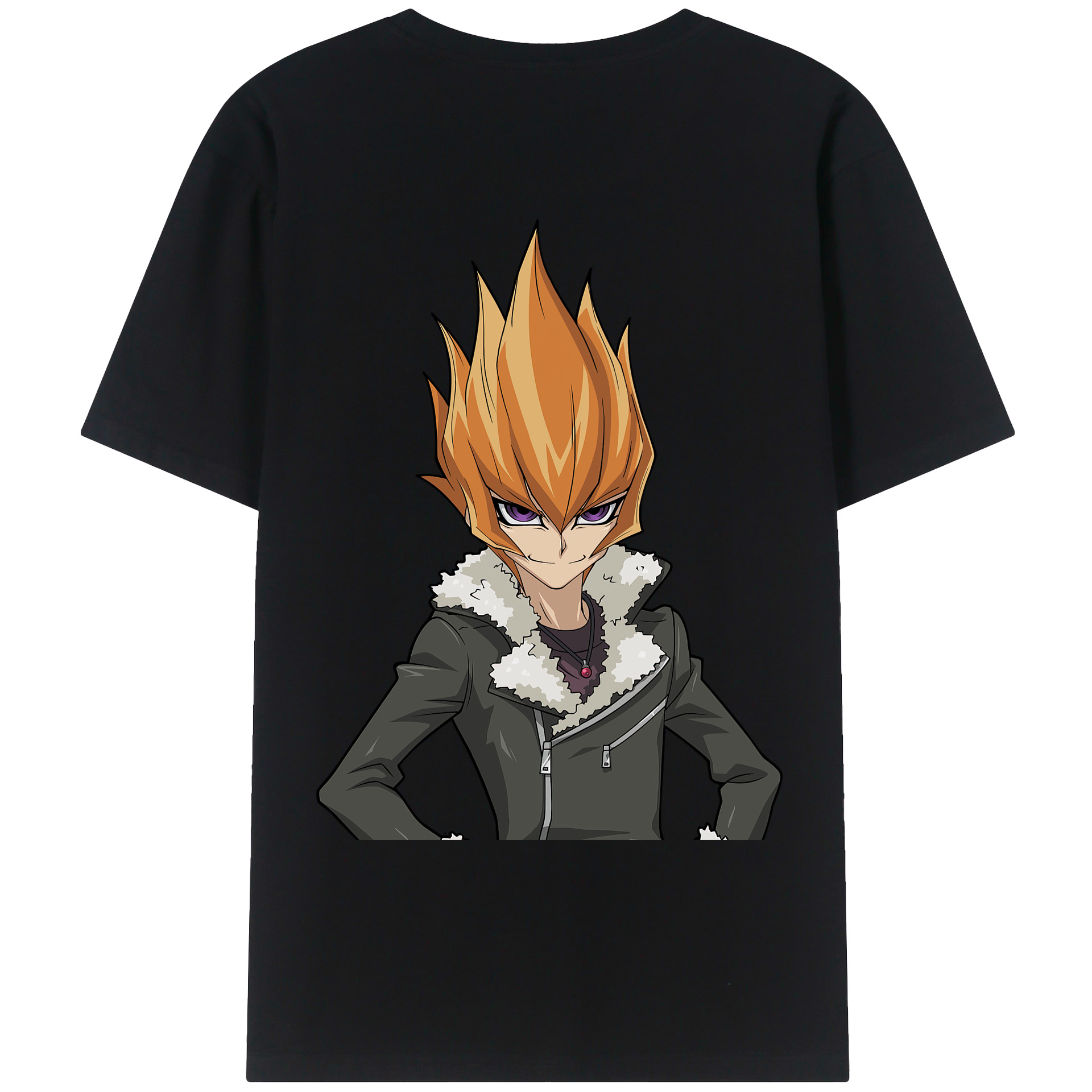 （画像用） 遊☆戯☆王 Yu-Gi-Oh! 綿100％ メンズ半袖Tシャツ（バックプリント） 通気性