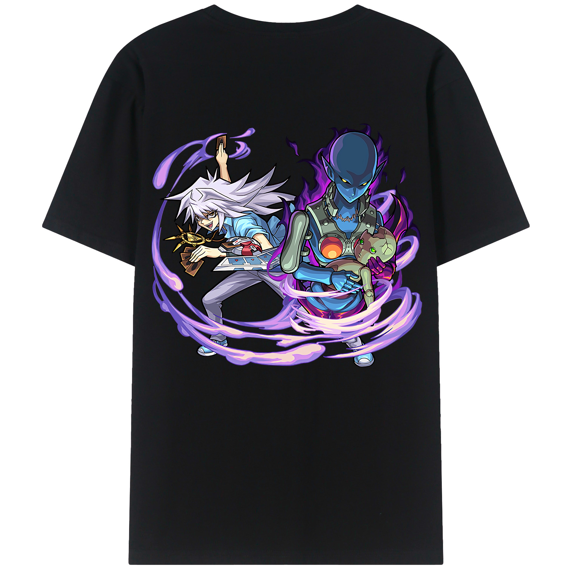 （画像用） 遊☆戯☆王 Yu-Gi-Oh! 綿100％ メンズ半袖Tシャツ（バックプリント） 通気性