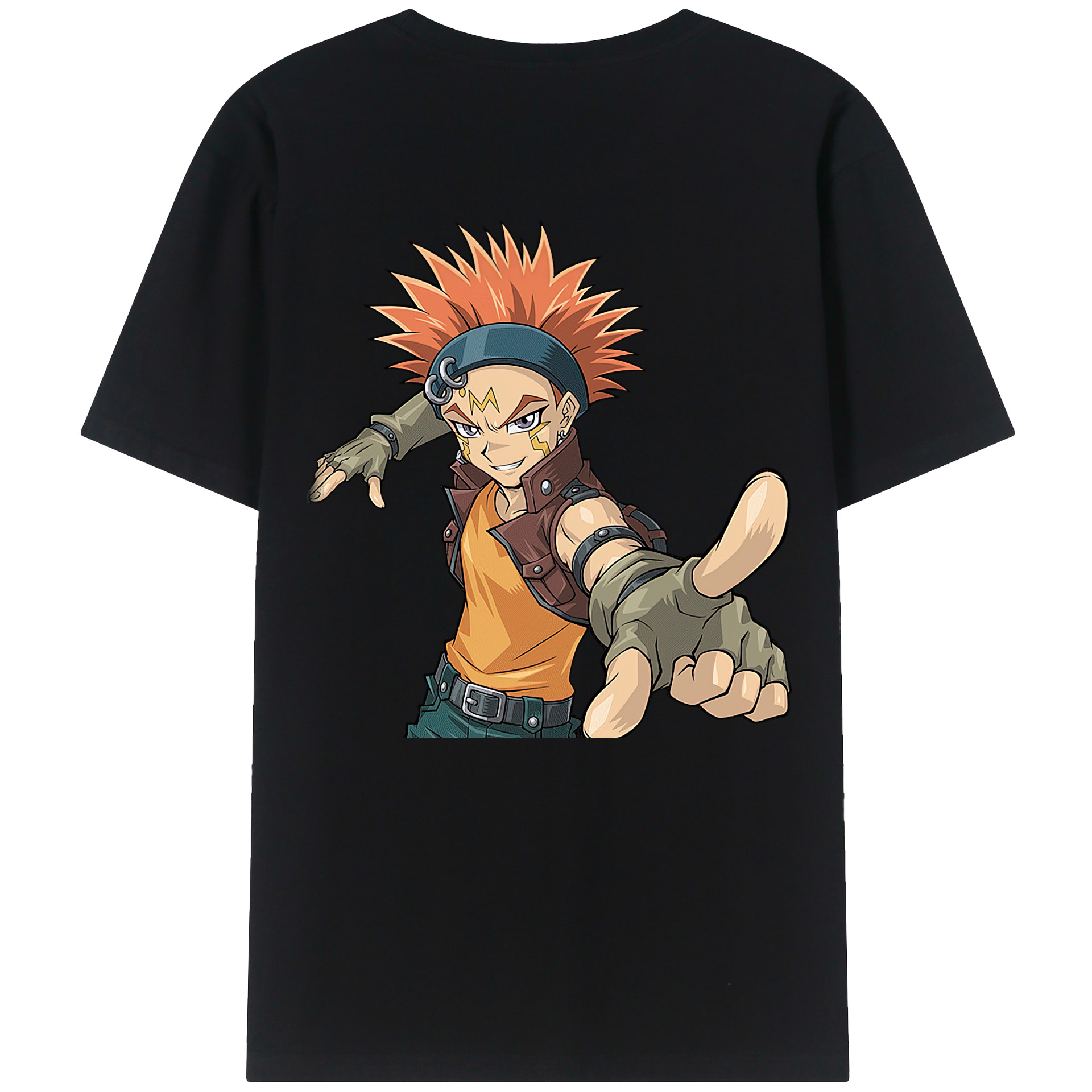 （画像用） 遊☆戯☆王 Yu-Gi-Oh! 綿100％ メンズ半袖Tシャツ（バックプリント） 通気性