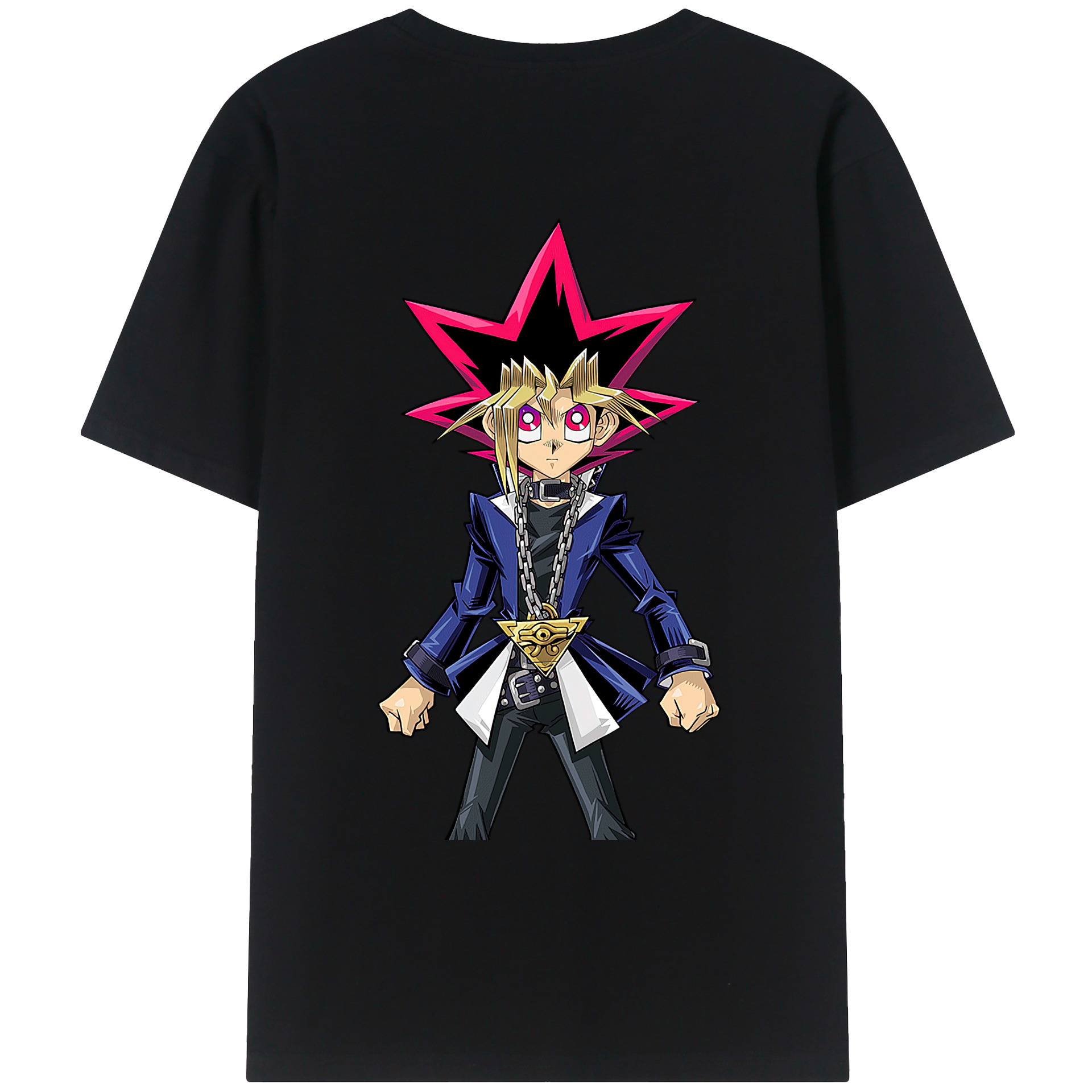 （画像用） 遊☆戯☆王 Yu-Gi-Oh! 綿100％ メンズ半袖Tシャツ（バックプリント） 通気性