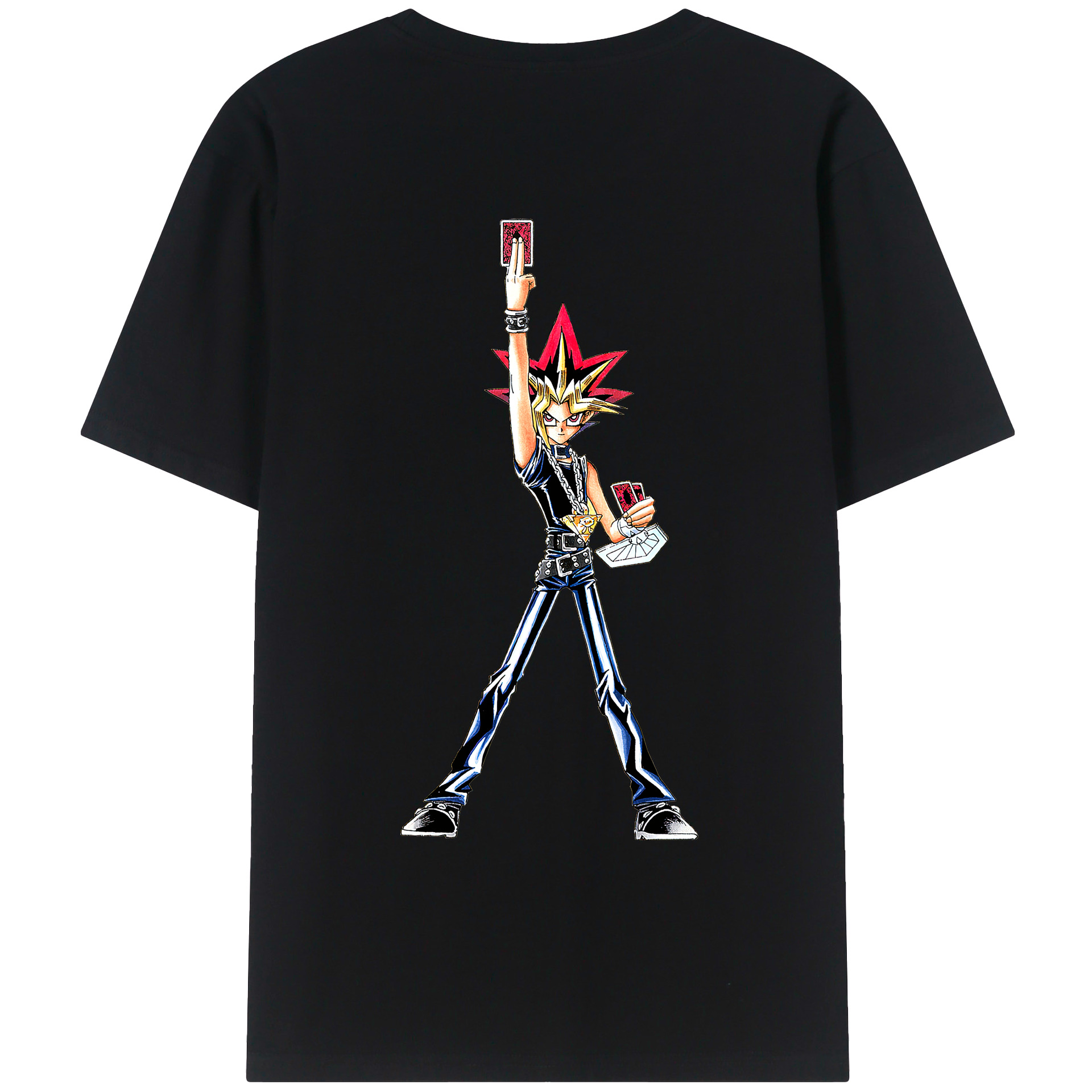 （画像用） 遊☆戯☆王 Yu-Gi-Oh! 綿100％ メンズ半袖Tシャツ（バックプリント） 通気性