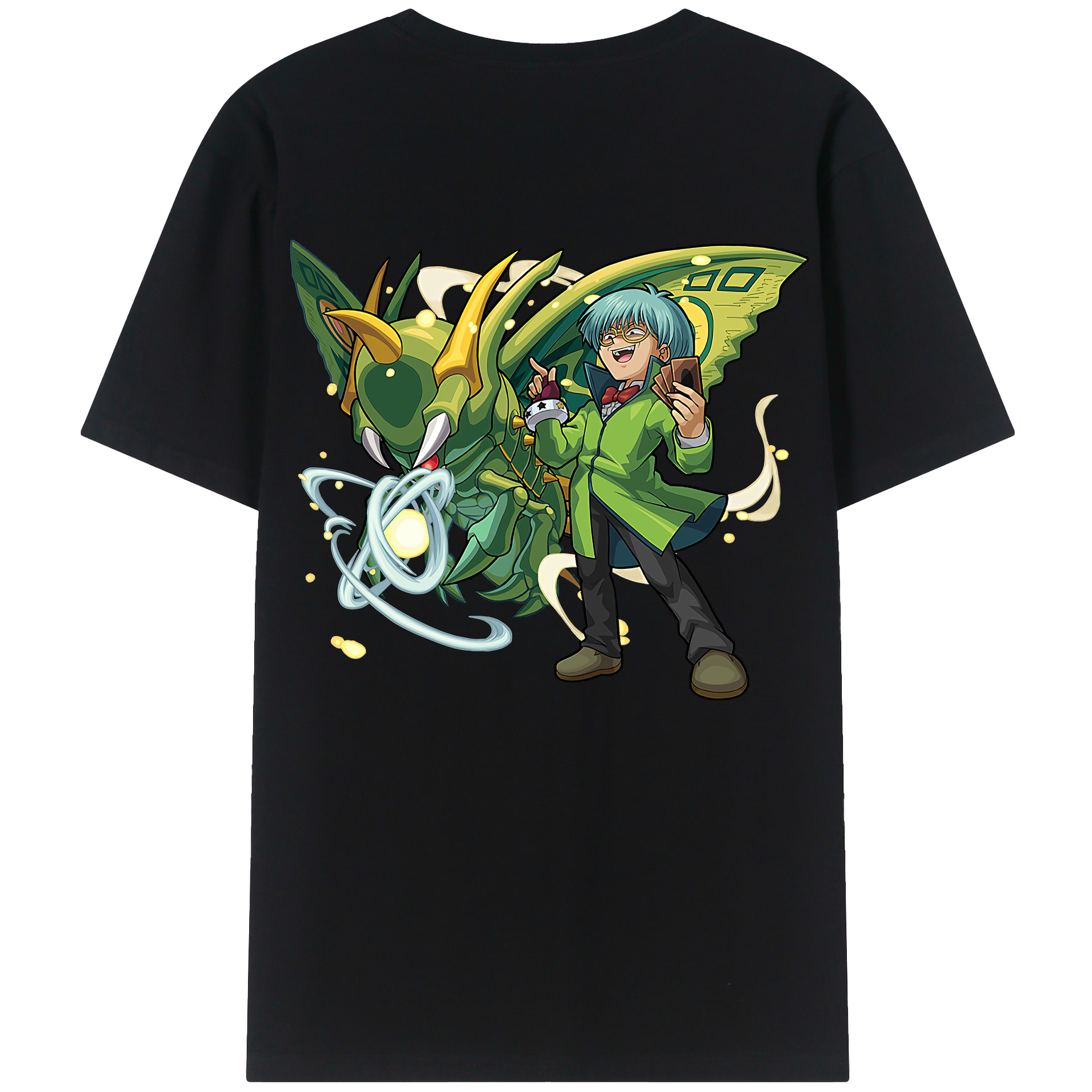 （画像用） 遊☆戯☆王 Yu-Gi-Oh! 綿100％ メンズ半袖Tシャツ（バックプリント） 通気性