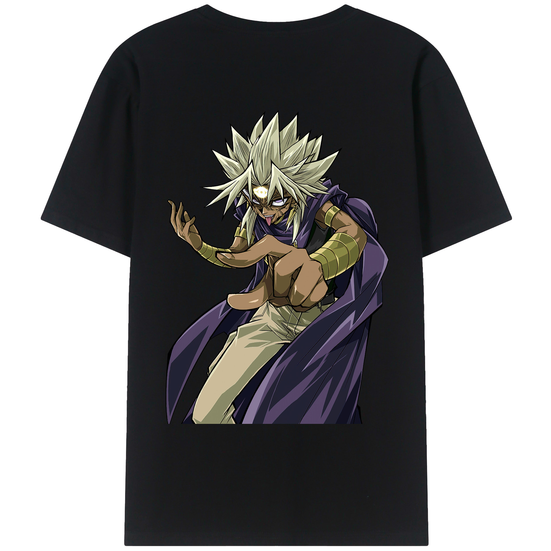 （画像用） 遊☆戯☆王 Yu-Gi-Oh! 綿100％ メンズ半袖Tシャツ（バックプリント） 通気性