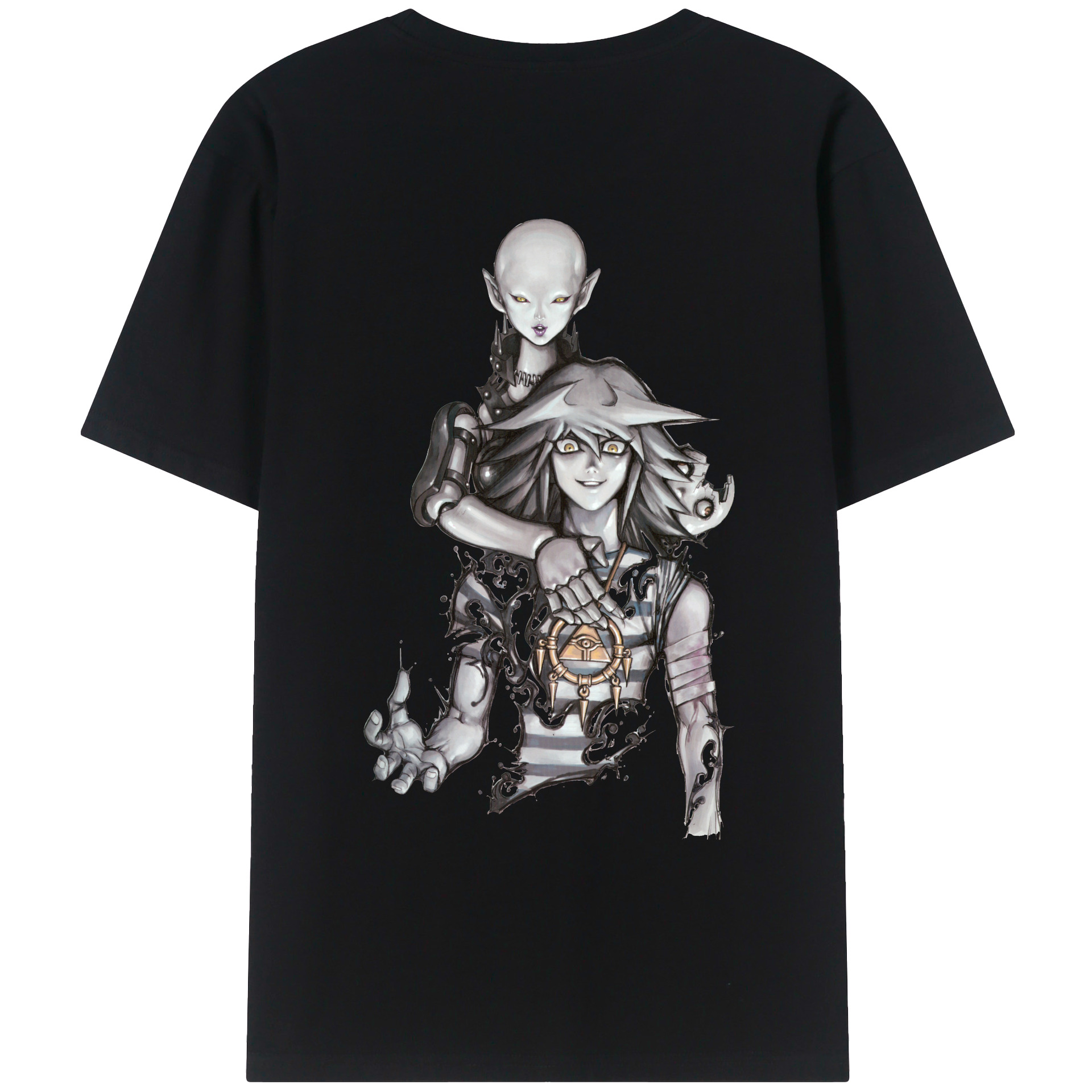 （画像用） 遊☆戯☆王 Yu-Gi-Oh! 綿100％ メンズ半袖Tシャツ（バックプリント） 通気性
