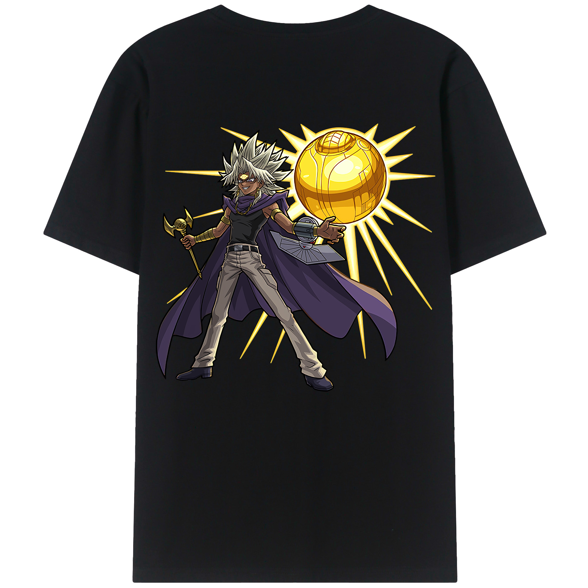 （画像用） 遊☆戯☆王 Yu-Gi-Oh! 綿100％ メンズ半袖Tシャツ（バックプリント） 通気性
