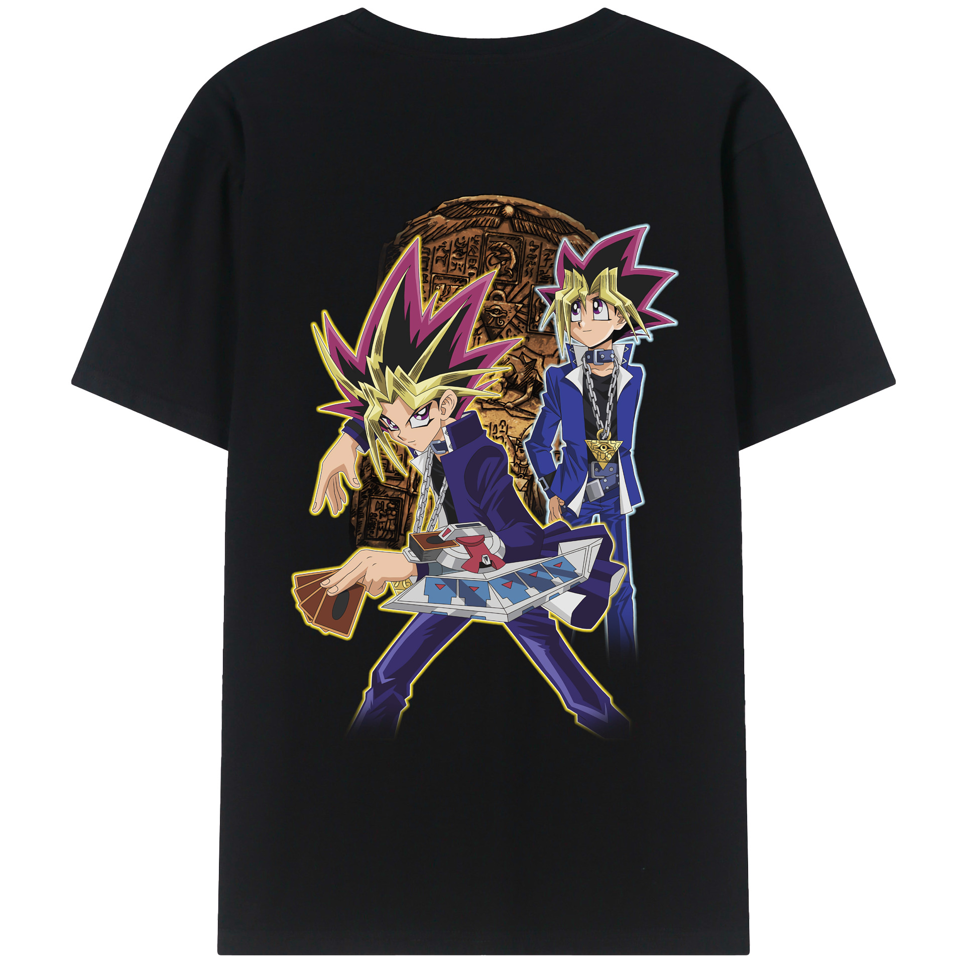 （画像用） 遊☆戯☆王 Yu-Gi-Oh! 綿100％ メンズ半袖Tシャツ（バックプリント） 通気性