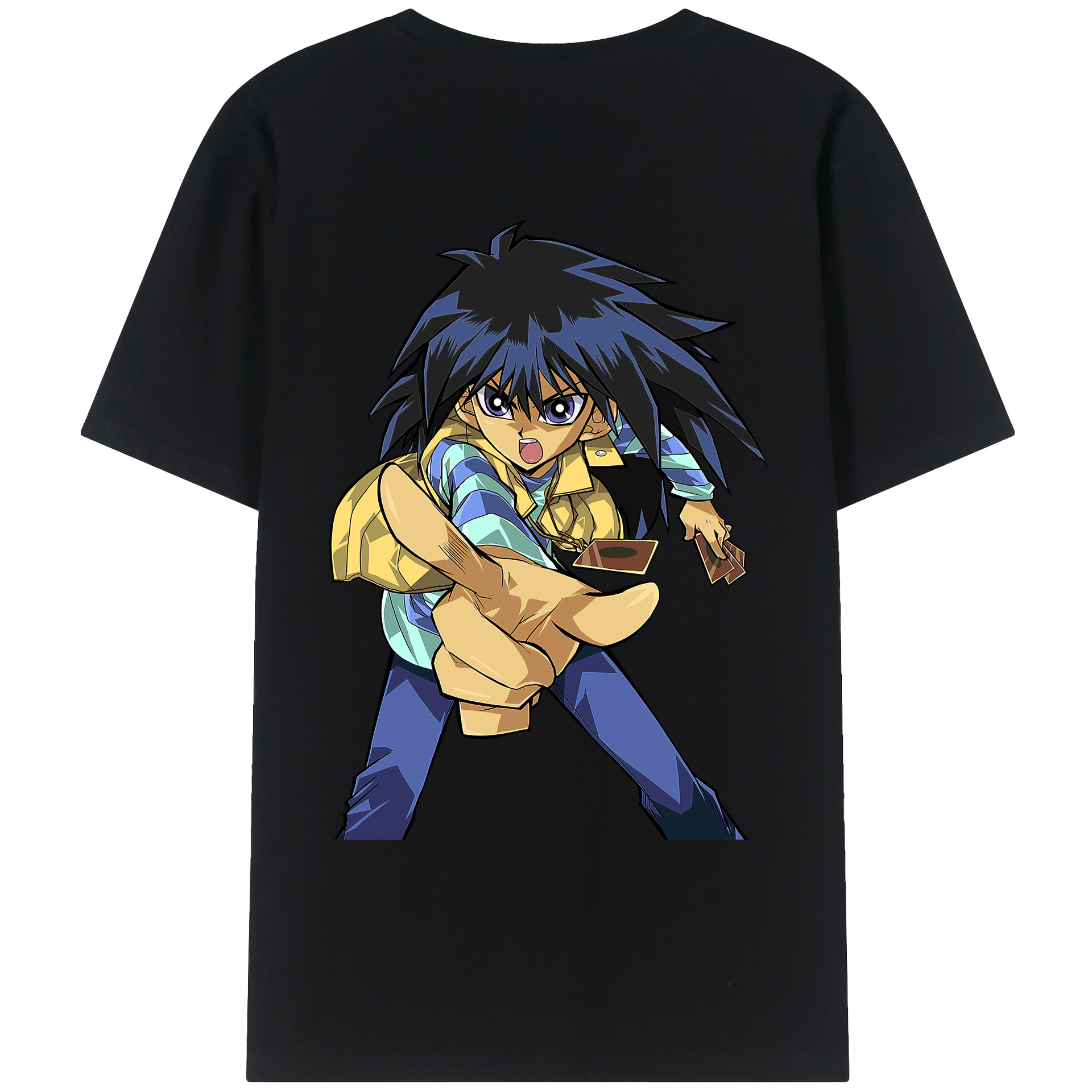 （画像用） 遊☆戯☆王 Yu-Gi-Oh! 綿100％ メンズ半袖Tシャツ（バックプリント） 通気性