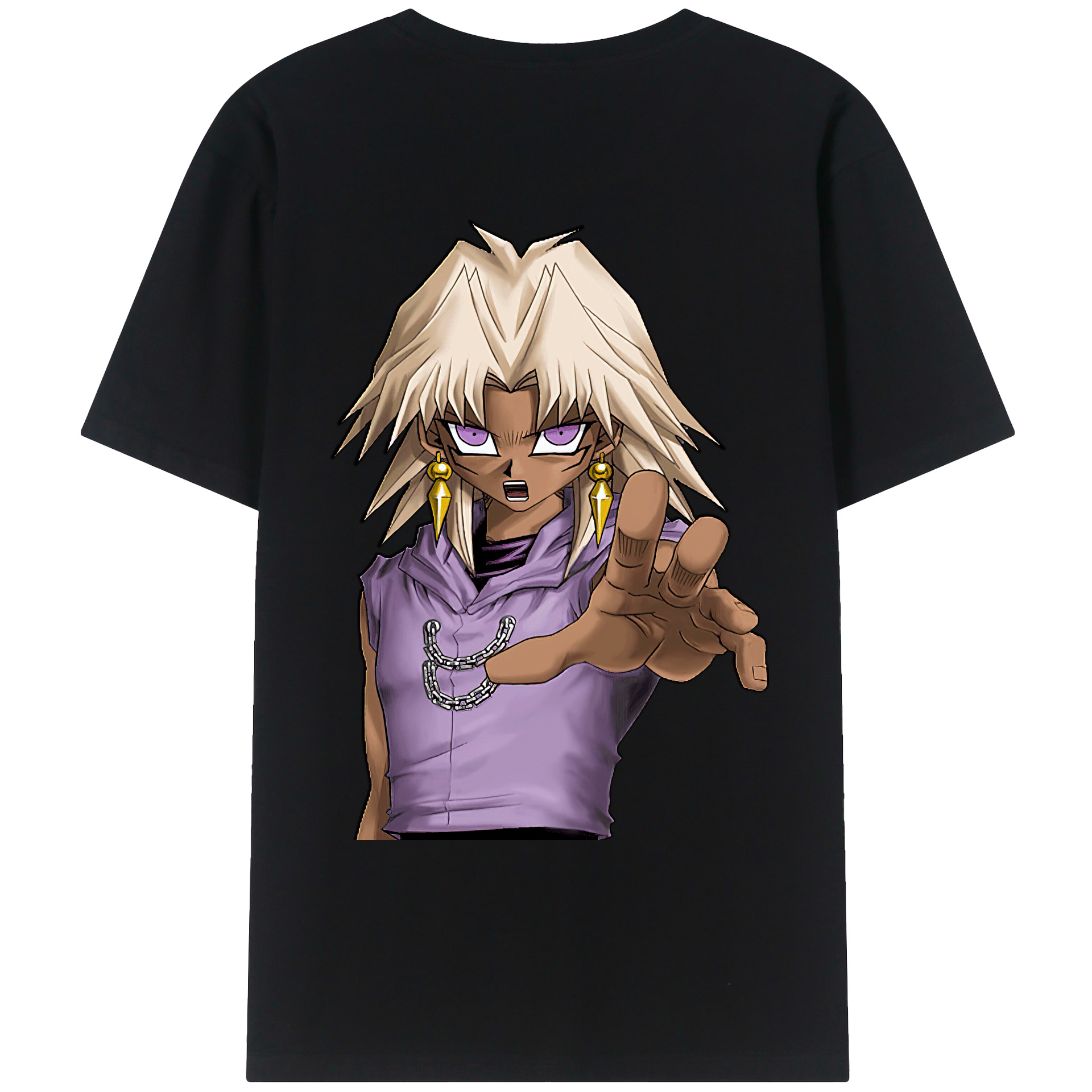 （画像用） 遊☆戯☆王 Yu-Gi-Oh! 綿100％ メンズ半袖Tシャツ（バックプリント） 通気性
