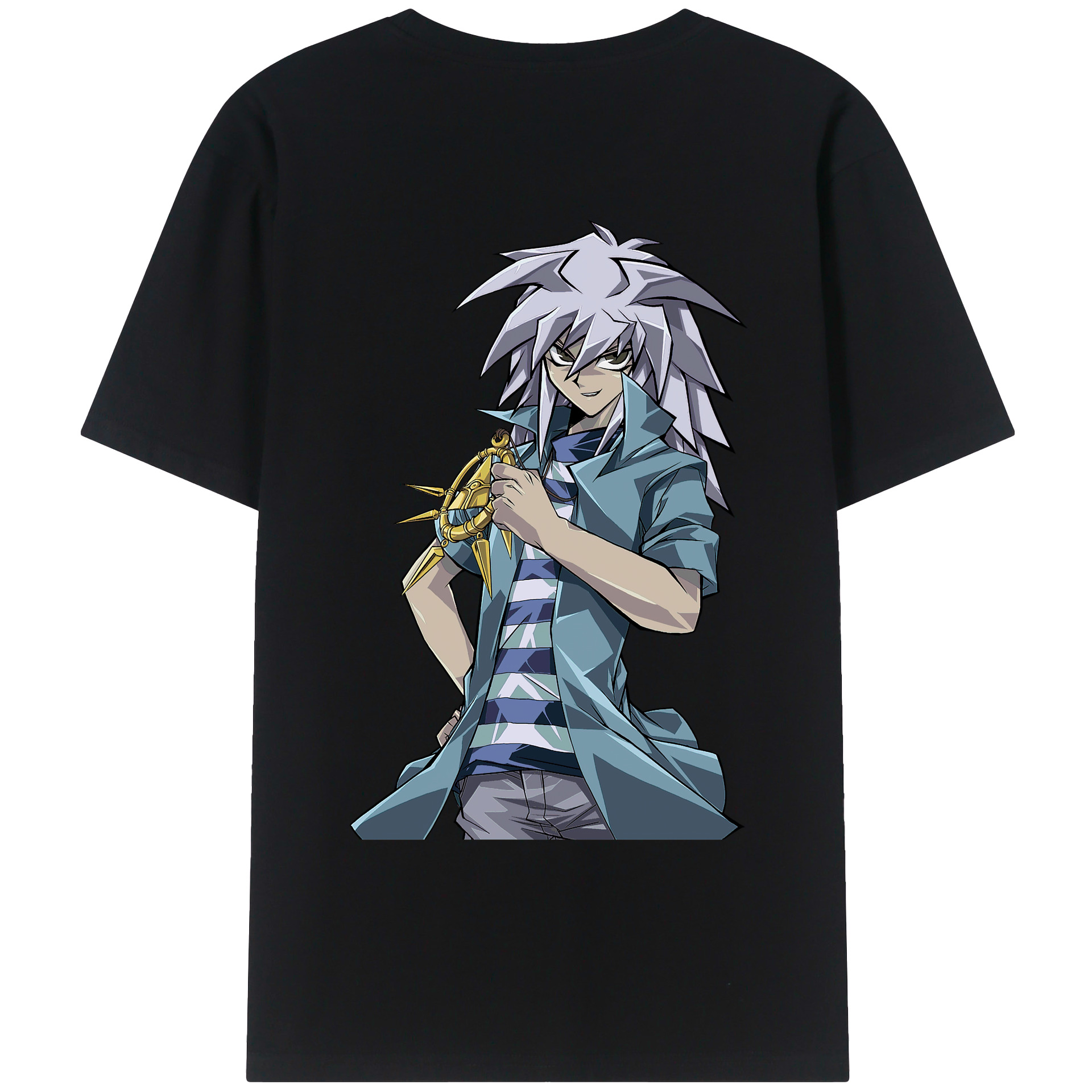 （画像用） 遊☆戯☆王 Yu-Gi-Oh! 綿100％ メンズ半袖Tシャツ（バックプリント） 通気性