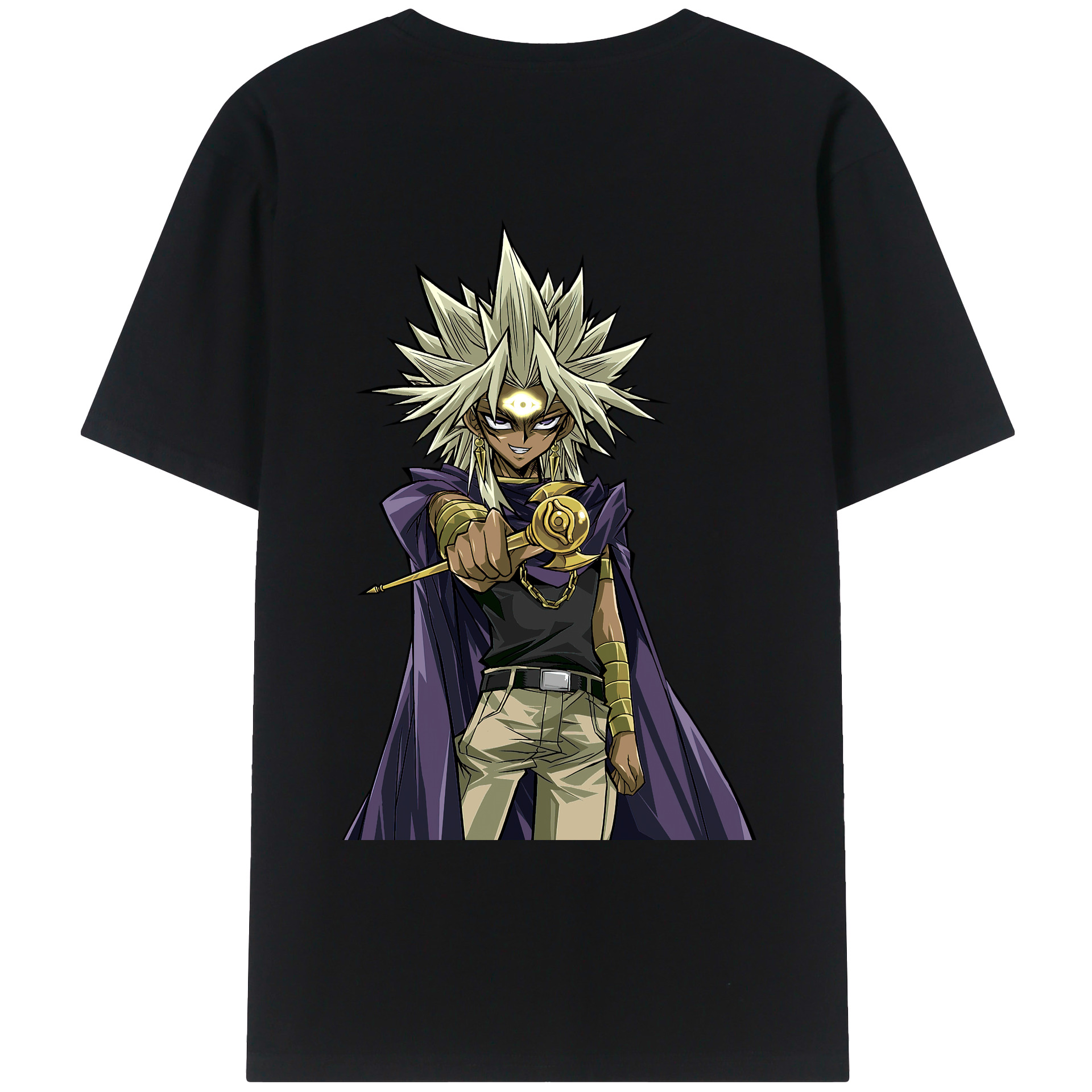 （画像用） 遊☆戯☆王 Yu-Gi-Oh! 綿100％ メンズ半袖Tシャツ（バックプリント） 通気性
