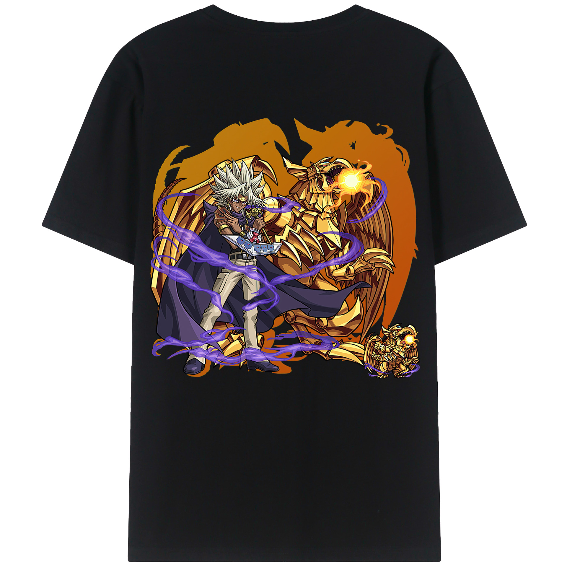 （画像用） 遊☆戯☆王 Yu-Gi-Oh! 綿100％ メンズ半袖Tシャツ（バックプリント） 通気性