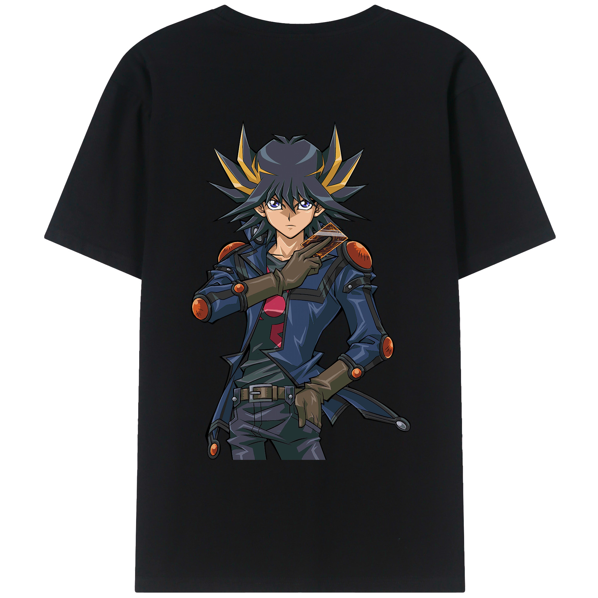 （画像用） 遊☆戯☆王 Yu-Gi-Oh! 綿100％ メンズ半袖Tシャツ（バックプリント） 通気性