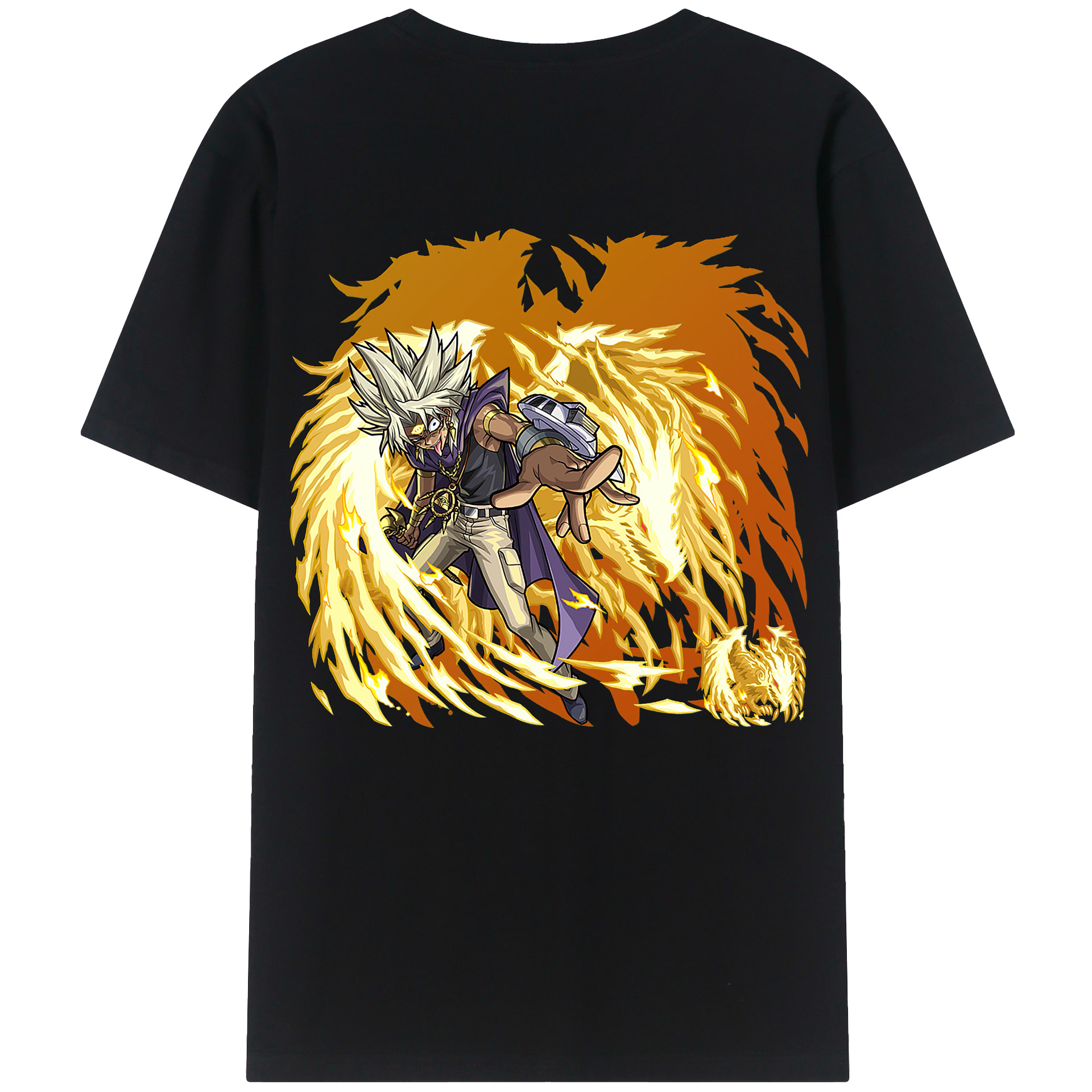 （画像用） 遊☆戯☆王 Yu-Gi-Oh! 綿100％ メンズ半袖Tシャツ（バックプリント） 通気性