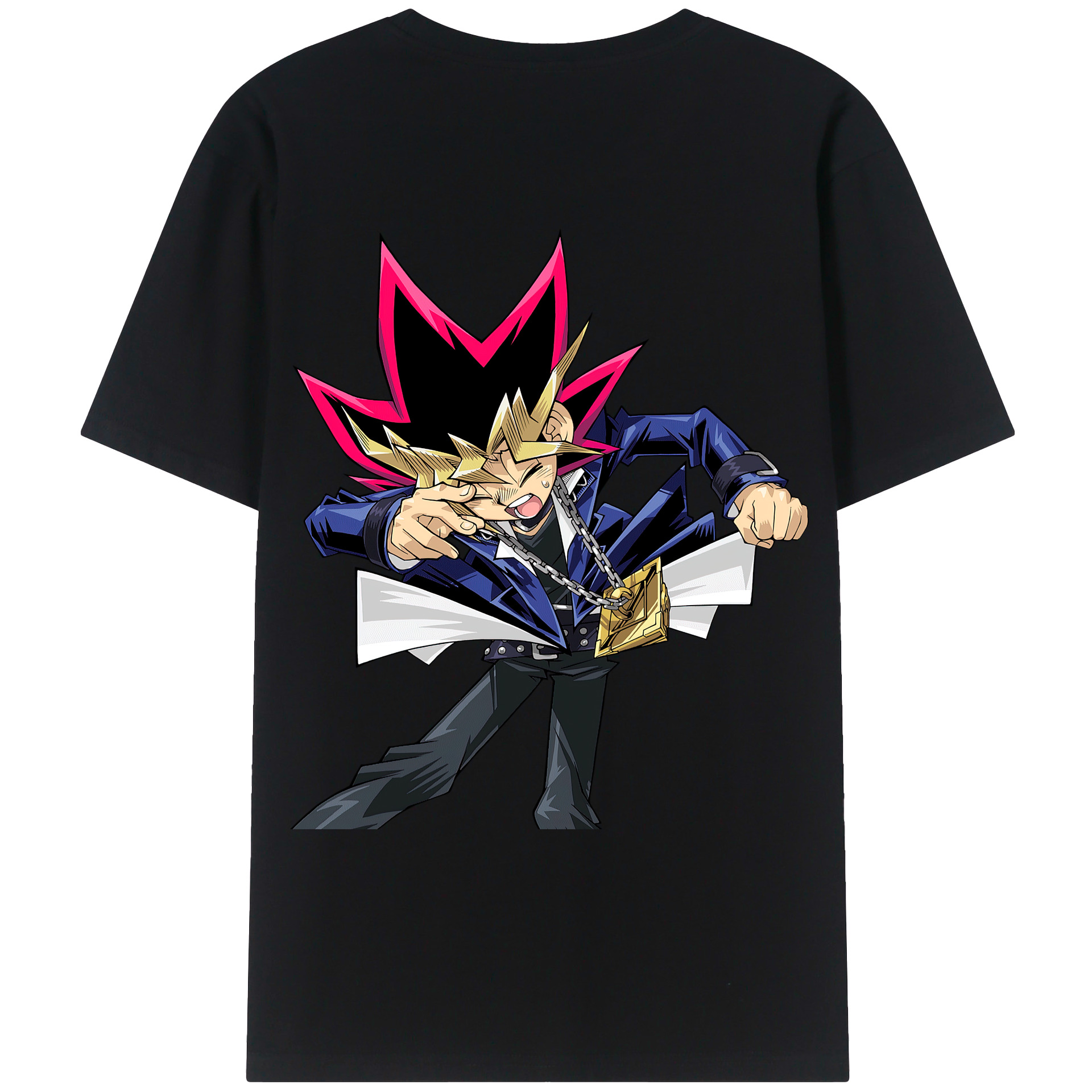 （画像用） 遊☆戯☆王 Yu-Gi-Oh! 綿100％ メンズ半袖Tシャツ（バックプリント） 通気性