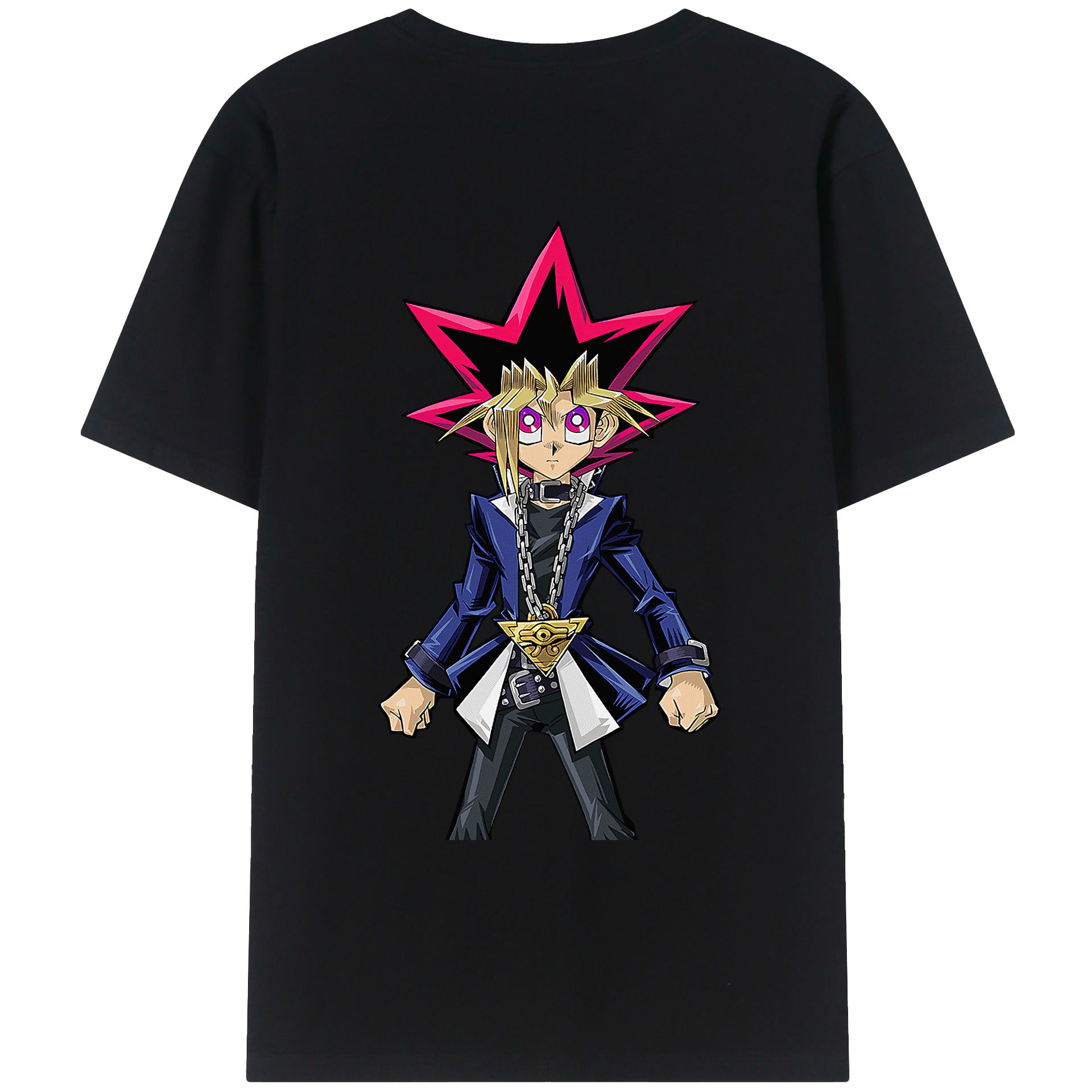 （画像用） 遊☆戯☆王 Yu-Gi-Oh! 綿100％ メンズ半袖Tシャツ（バックプリント） 通気性