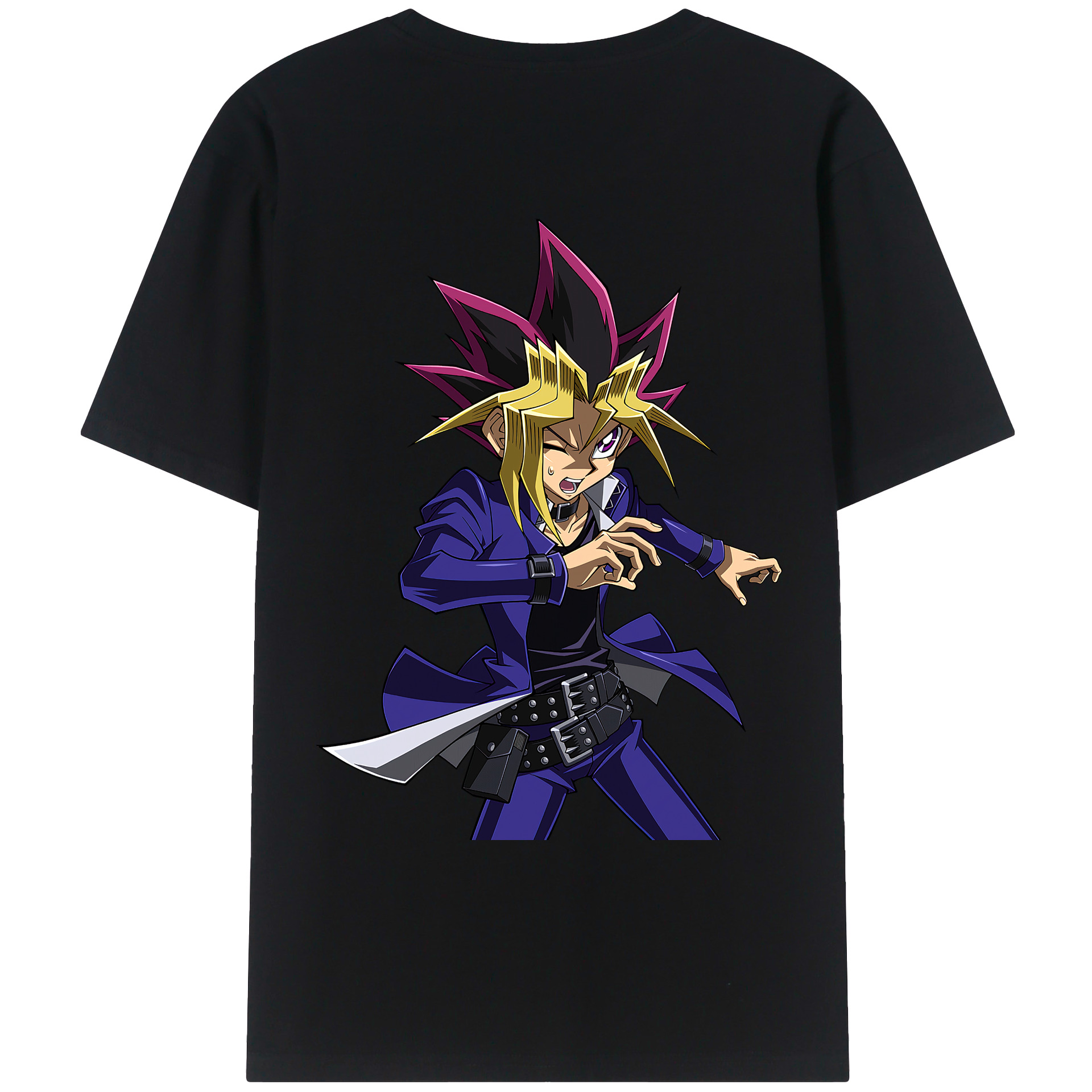 （画像用） 遊☆戯☆王 Yu-Gi-Oh! 綿100％ メンズ半袖Tシャツ（バックプリント） 通気性
