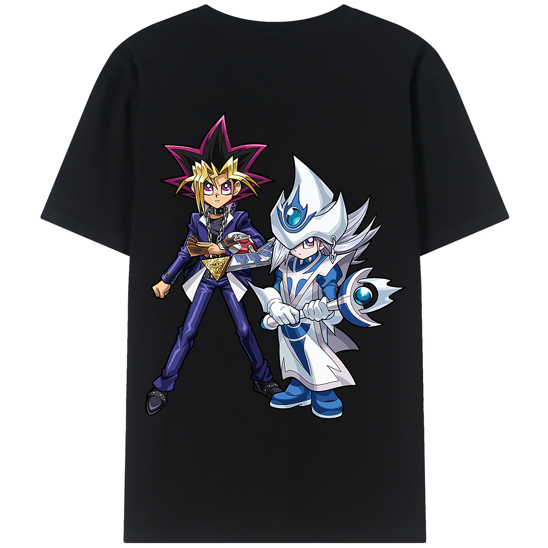 （画像用） 遊☆戯☆王 Yu-Gi-Oh! 綿100％ メンズ半袖Tシャツ（バックプリント） 通気性
