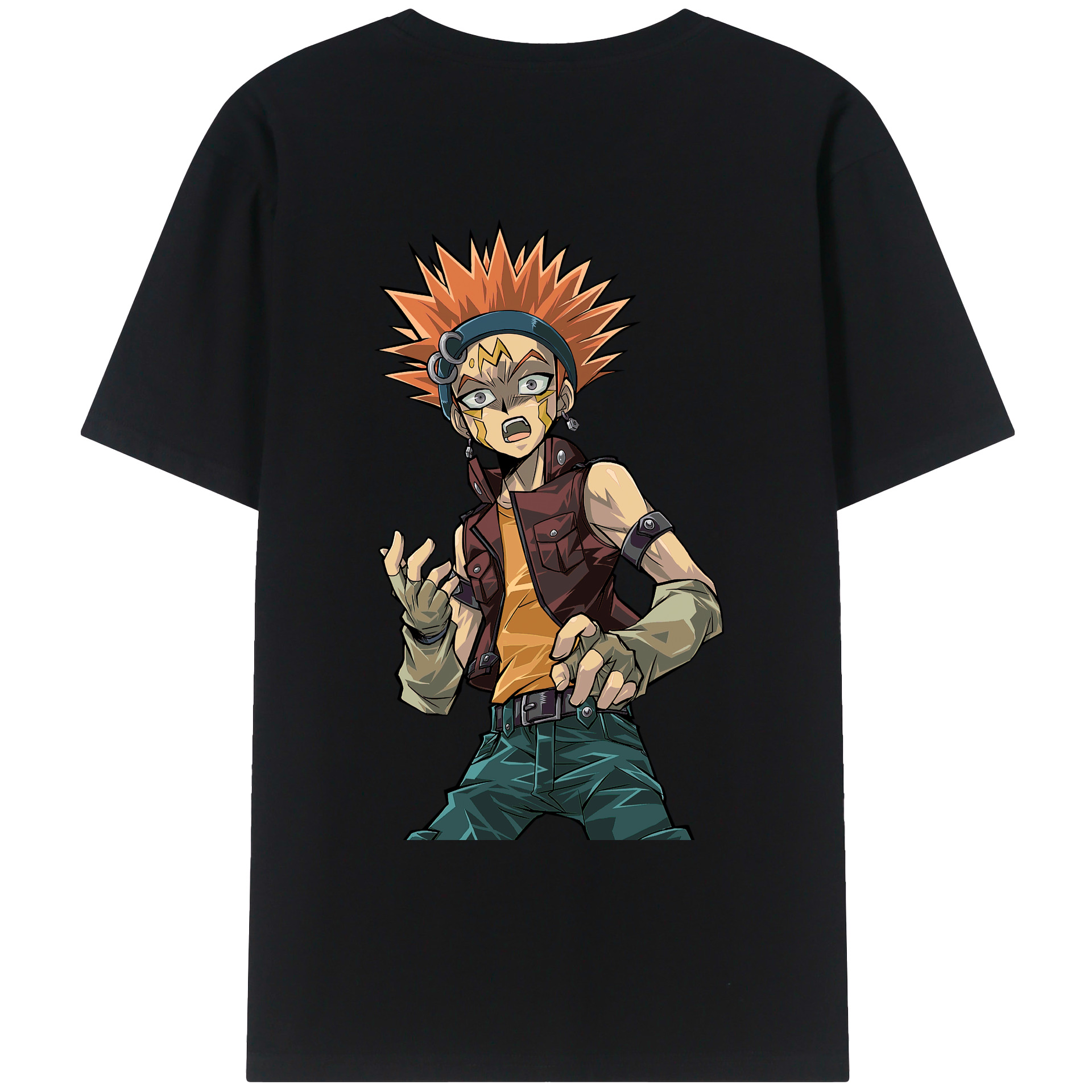 （画像用） 遊☆戯☆王 Yu-Gi-Oh! 綿100％ メンズ半袖Tシャツ（バックプリント） 通気性