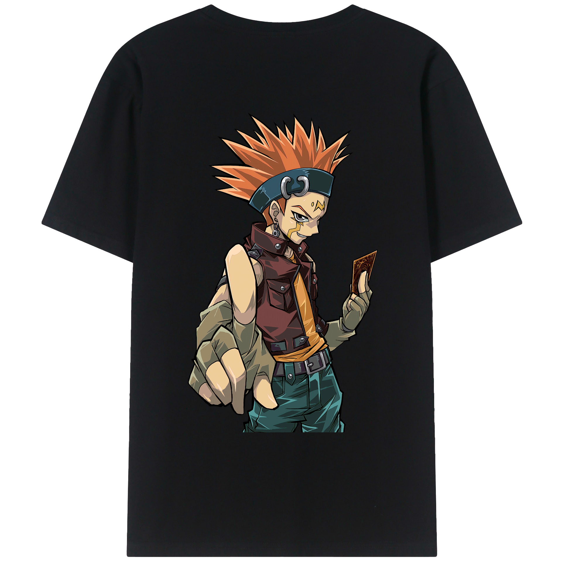 （画像用） 遊☆戯☆王 Yu-Gi-Oh! 綿100％ メンズ半袖Tシャツ（バックプリント） 通気性