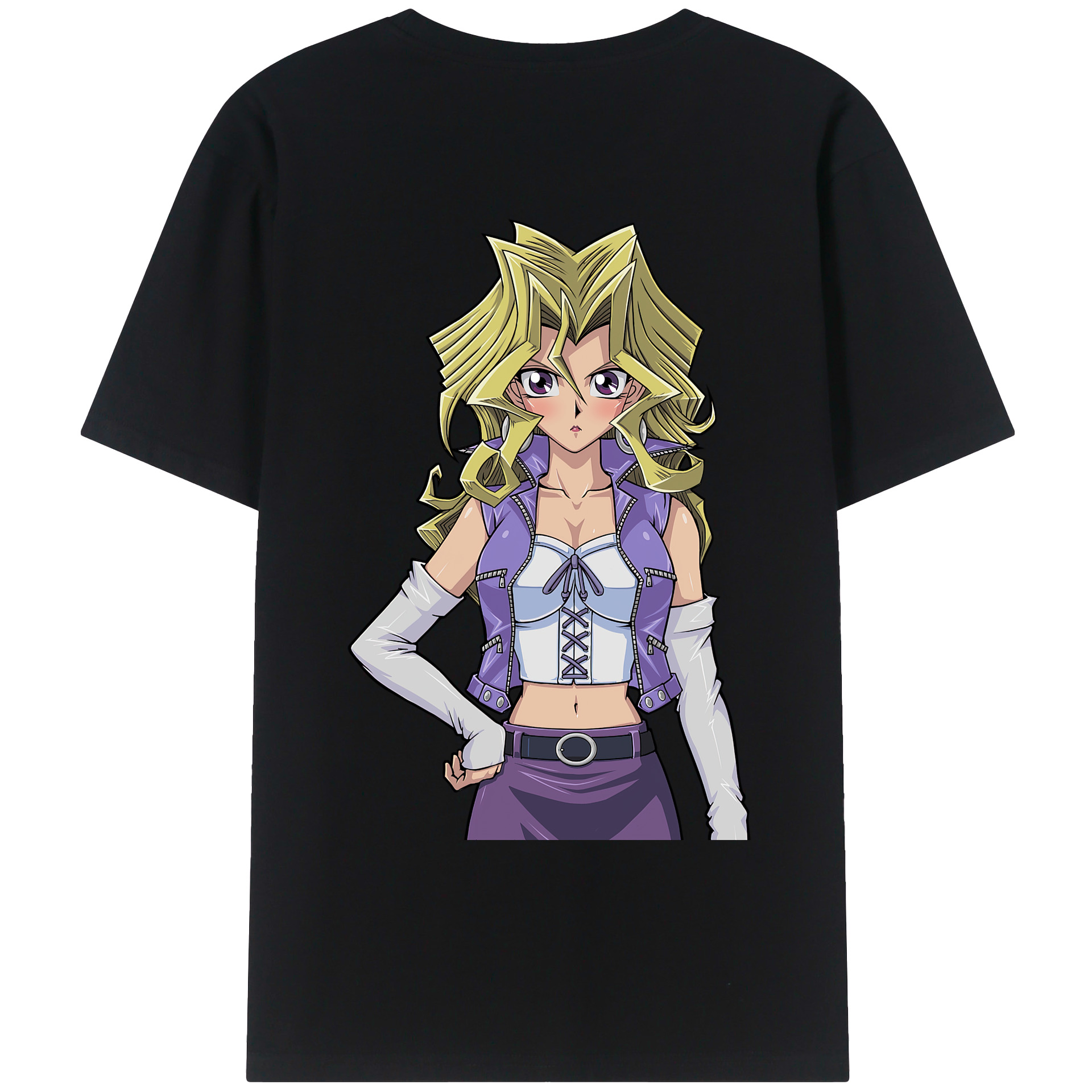 （画像用） 遊☆戯☆王 Yu-Gi-Oh! 綿100％ メンズ半袖Tシャツ（バックプリント） 通気性
