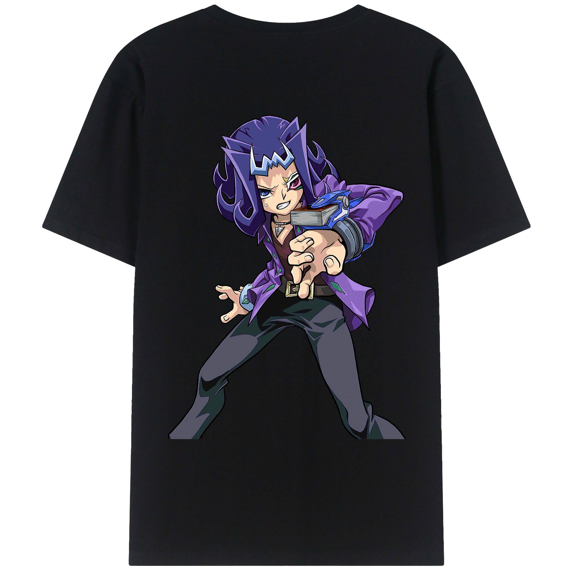 （画像用） 遊☆戯☆王 Yu-Gi-Oh! 綿100％ メンズ半袖Tシャツ（バックプリント） 通気性