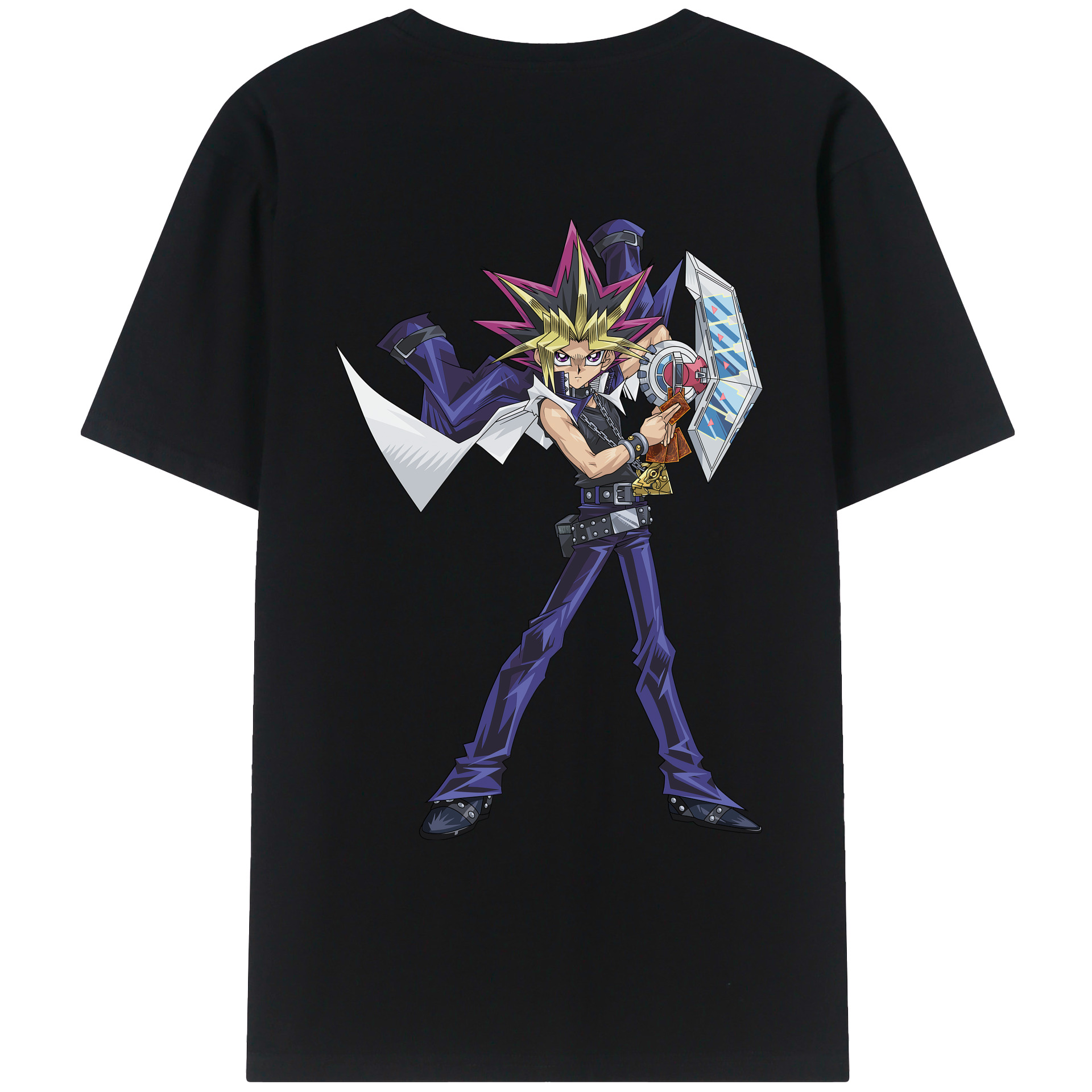 （画像用） 遊☆戯☆王 Yu-Gi-Oh! 綿100％ メンズ半袖Tシャツ（バックプリント） 通気性