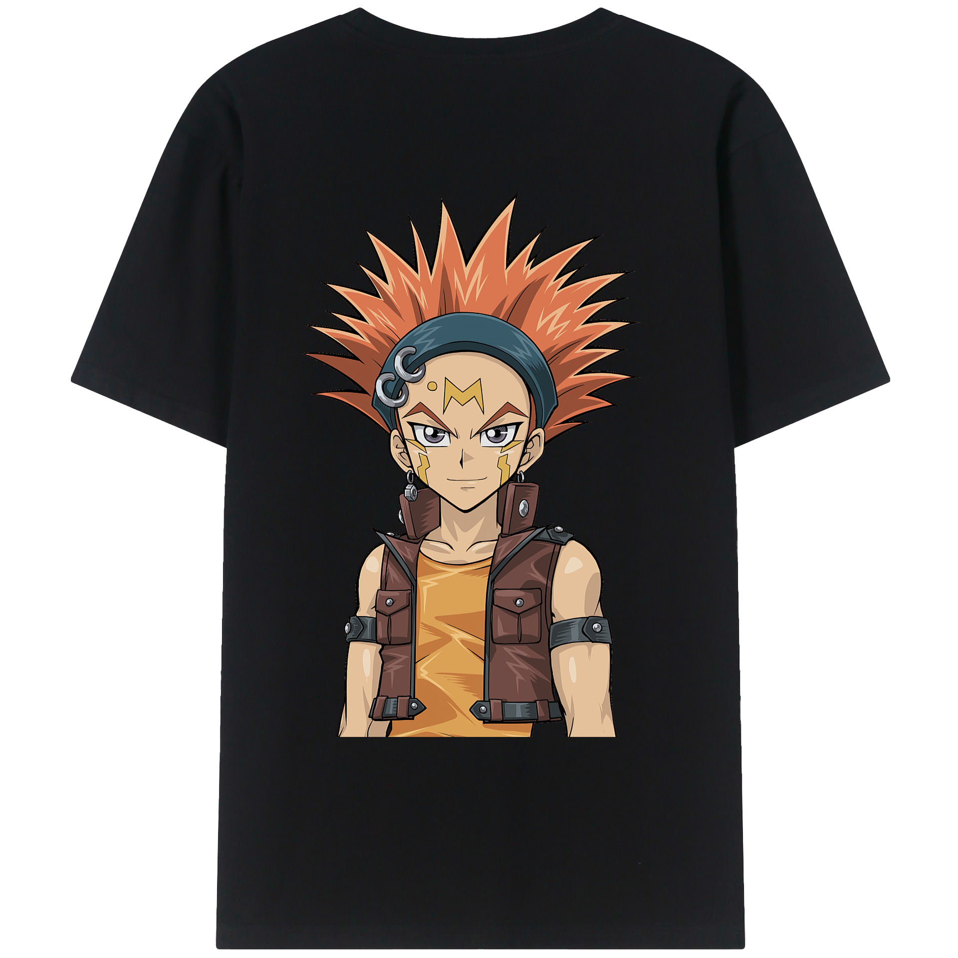 （画像用） 遊☆戯☆王 Yu-Gi-Oh! 綿100％ メンズ半袖Tシャツ（バックプリント） 通気性