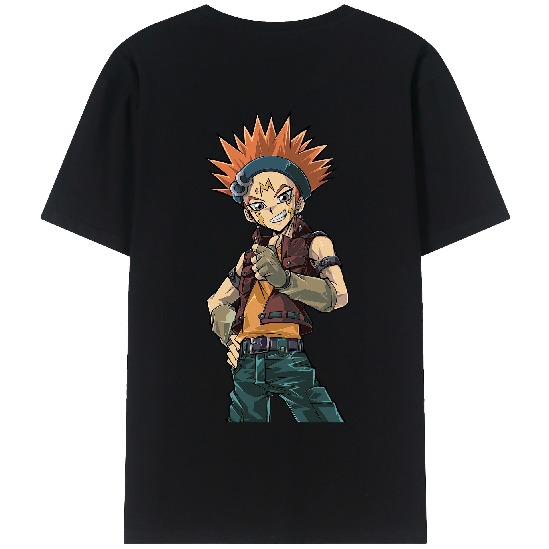 （画像用） 遊☆戯☆王 Yu-Gi-Oh! 綿100％ メンズ半袖Tシャツ（バックプリント） 通気性