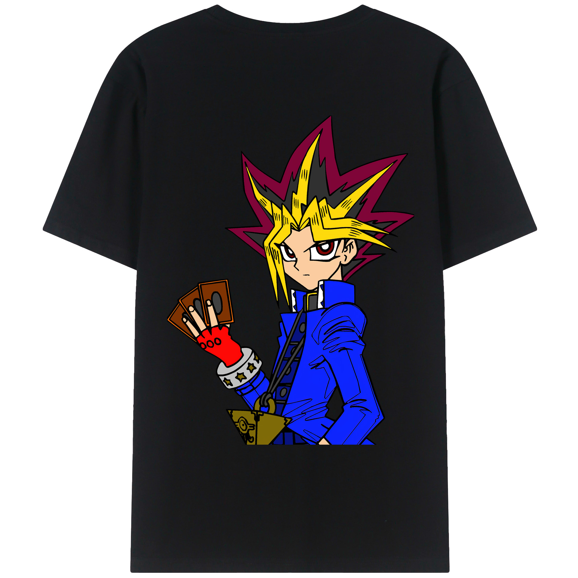 （画像用） 遊☆戯☆王 Yu-Gi-Oh! 綿100％ メンズ半袖Tシャツ（バックプリント） 通気性