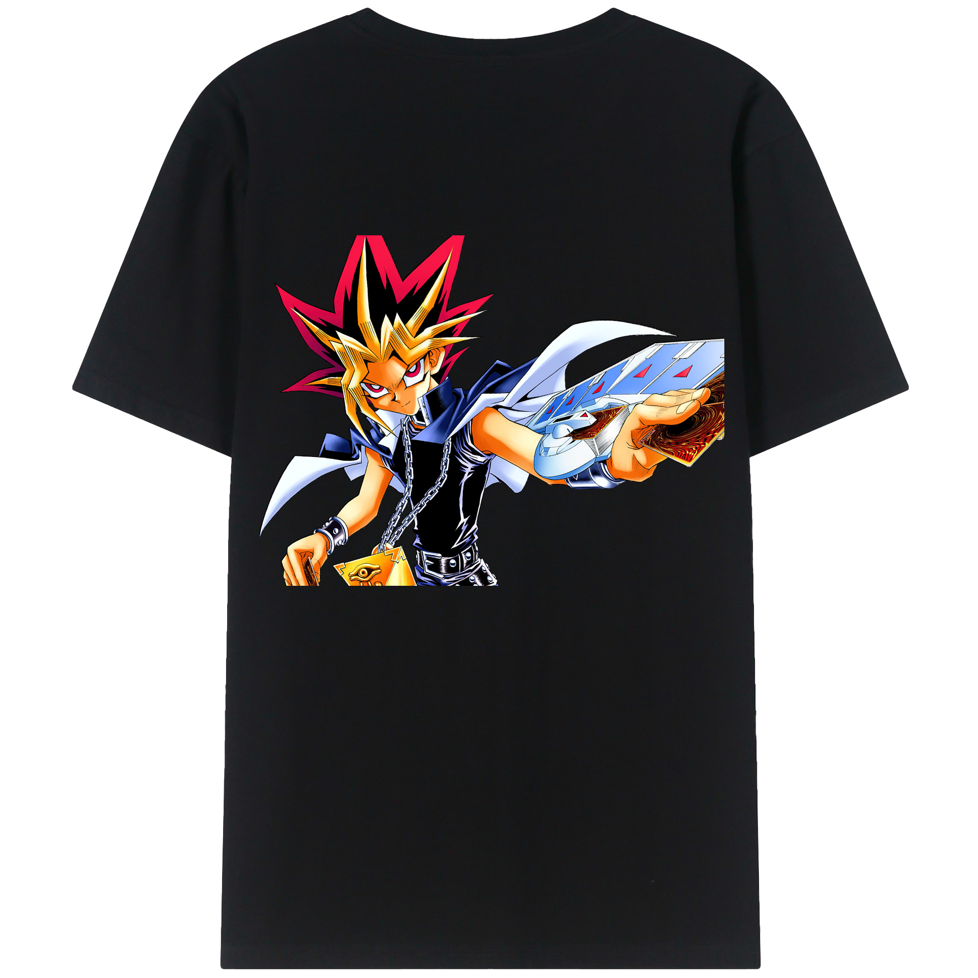 （画像用） 遊☆戯☆王 Yu-Gi-Oh! 綿100％ メンズ半袖Tシャツ（バックプリント） 通気性
