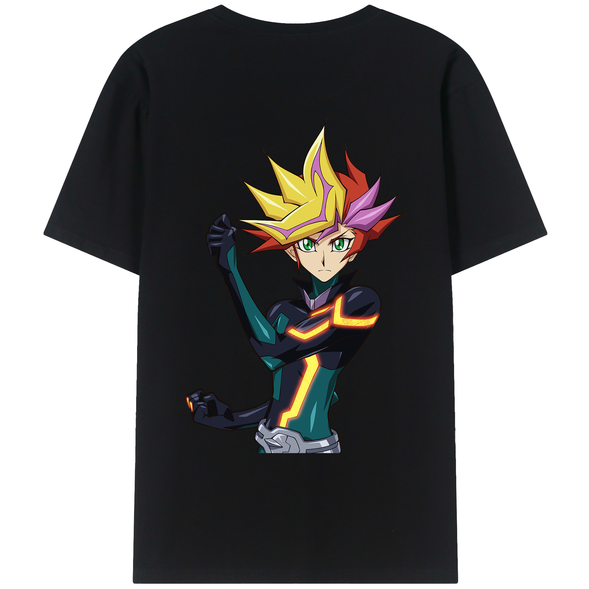 （画像用） 遊☆戯☆王 Yu-Gi-Oh! 綿100％ メンズ半袖Tシャツ（バックプリント） 通気性