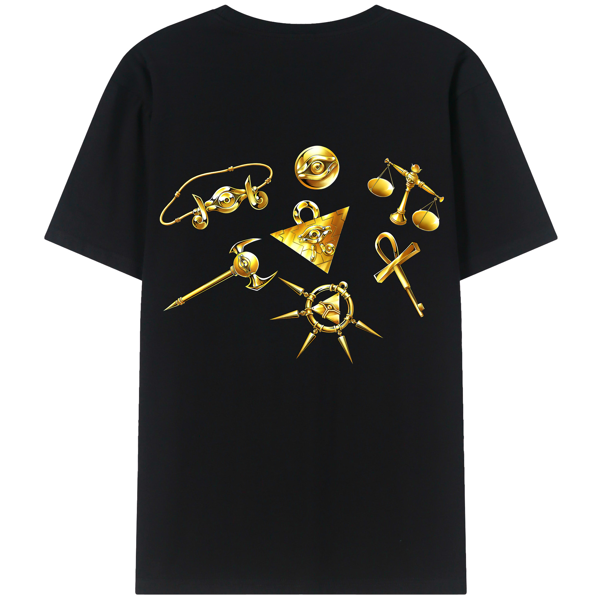 （画像用） 遊☆戯☆王 Yu-Gi-Oh! 綿100％ メンズ半袖Tシャツ（バックプリント） 通気性