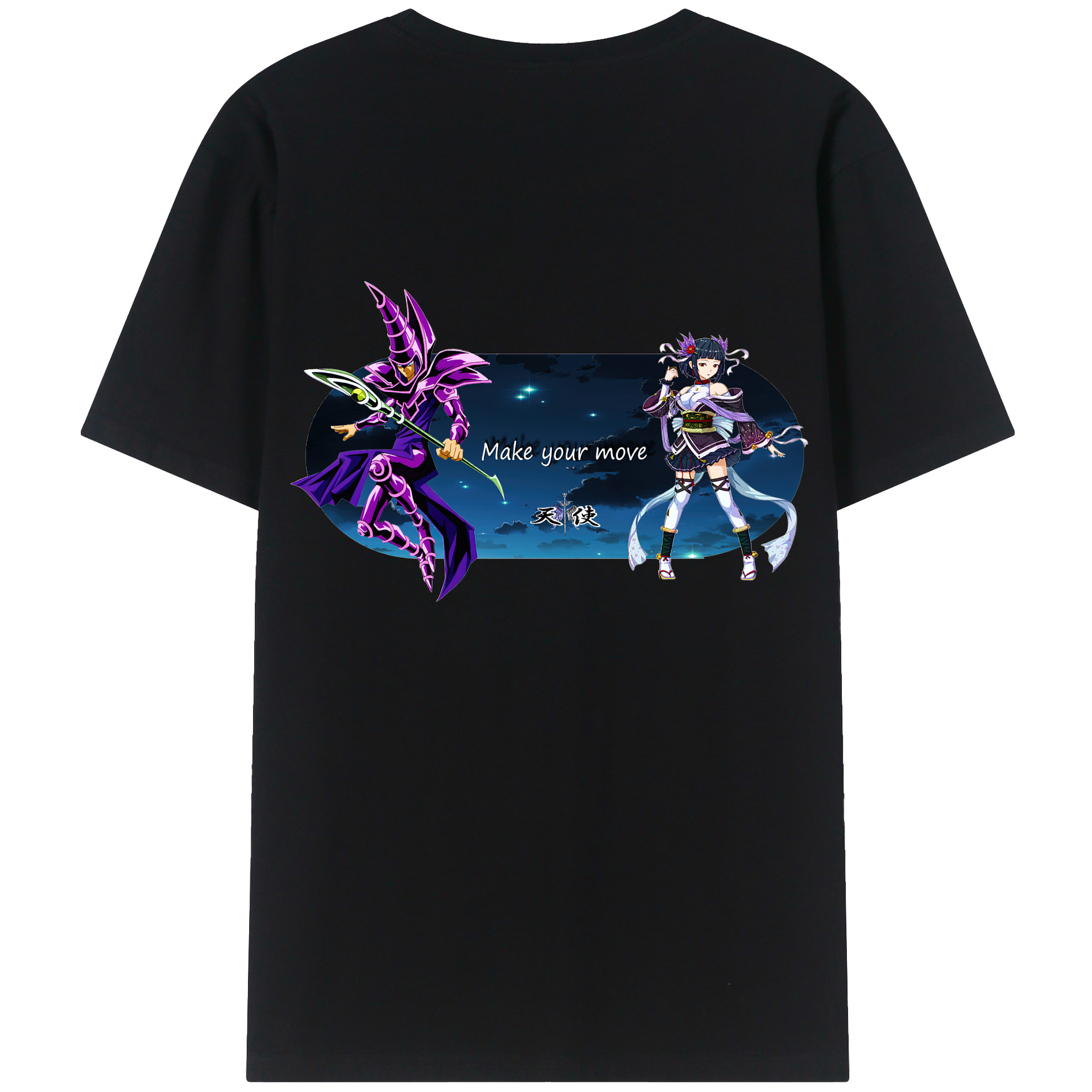 （画像用） 遊☆戯☆王 Yu-Gi-Oh! 綿100％ メンズ半袖Tシャツ（バックプリント） 通気性