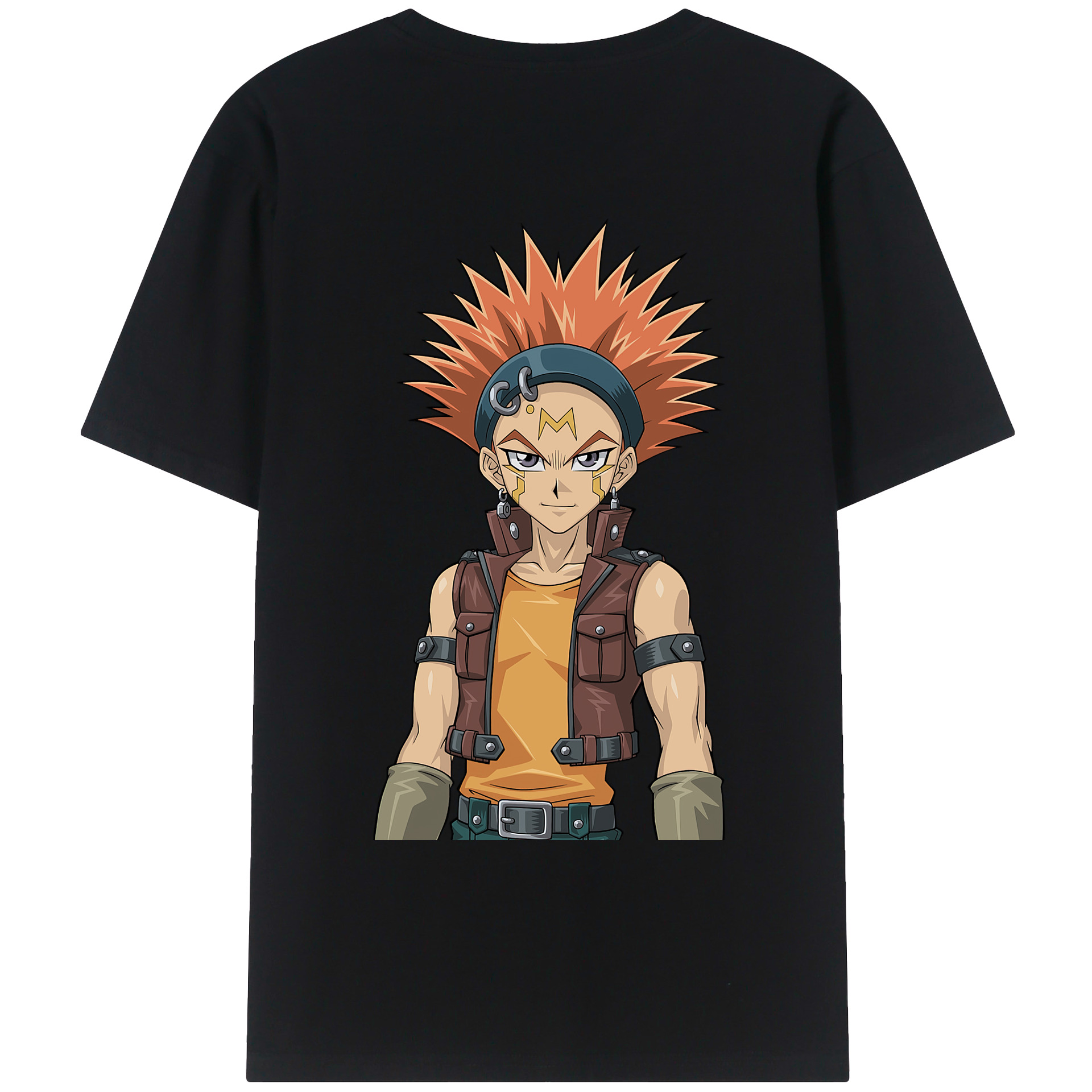（画像用） 遊☆戯☆王 Yu-Gi-Oh! 綿100％ メンズ半袖Tシャツ（バックプリント） 通気性