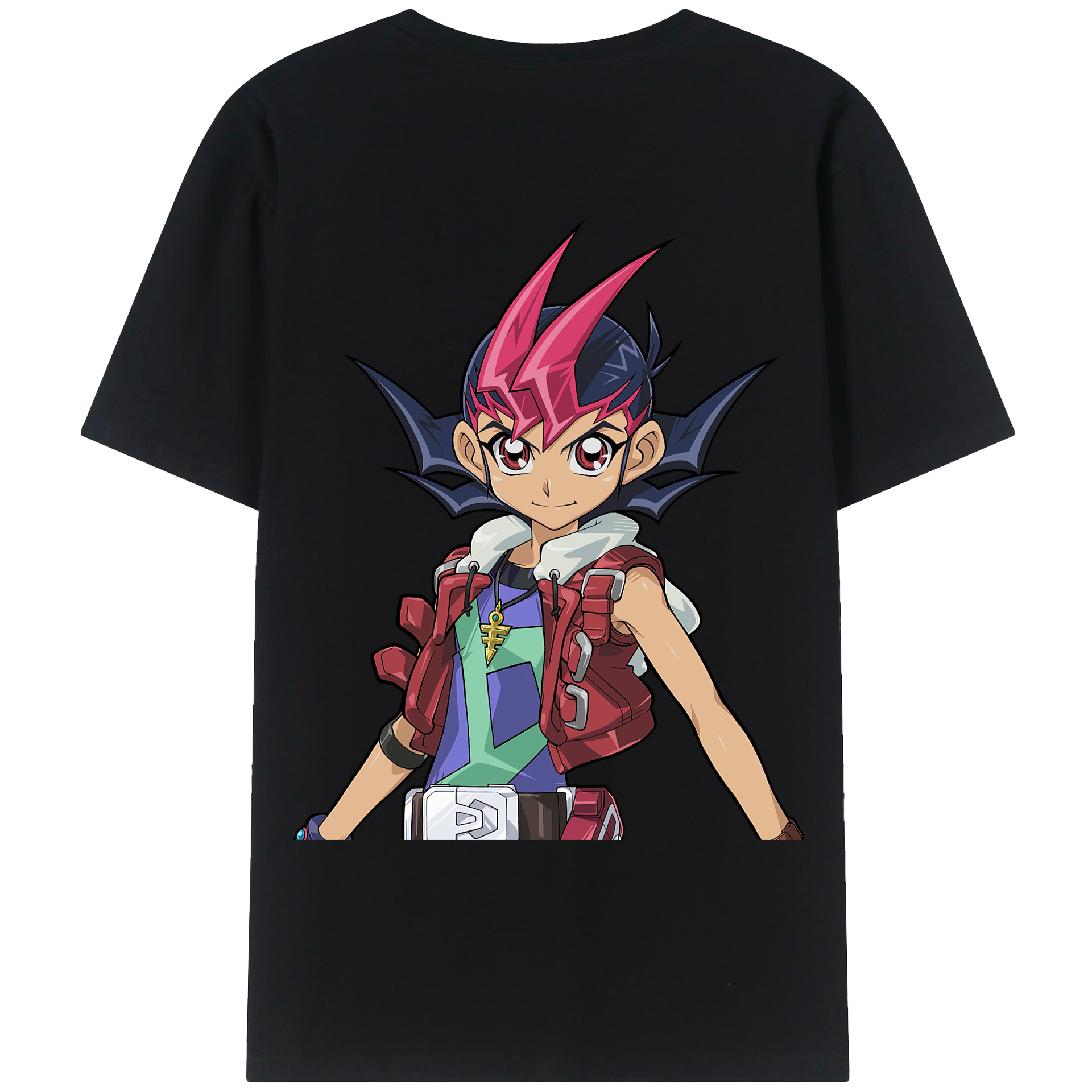 （画像用） 遊☆戯☆王 Yu-Gi-Oh! 綿100％ メンズ半袖Tシャツ（バックプリント） 通気性