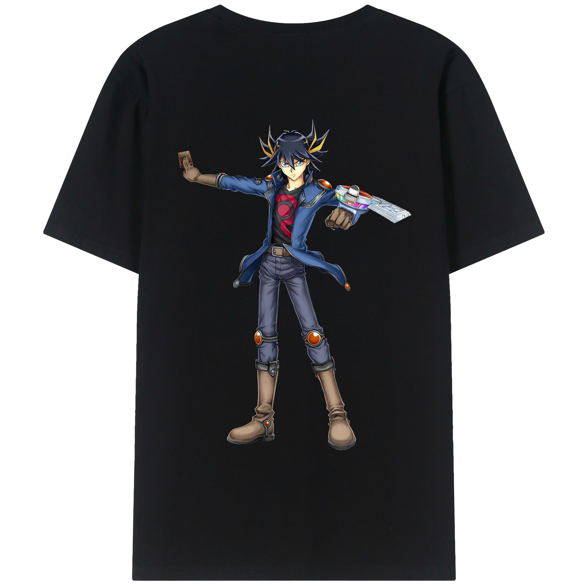 （画像用） 遊☆戯☆王 Yu-Gi-Oh! 綿100％ メンズ半袖Tシャツ（バックプリント） 通気性