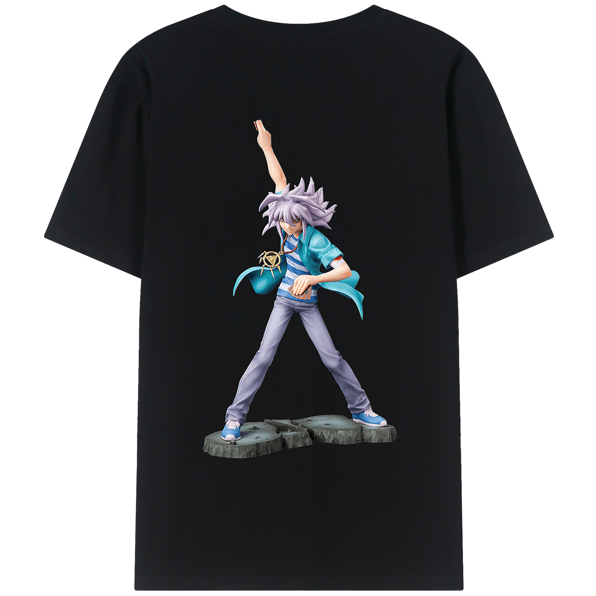 （画像用） 遊☆戯☆王 Yu-Gi-Oh! 綿100％ メンズ半袖Tシャツ（バックプリント） 通気性