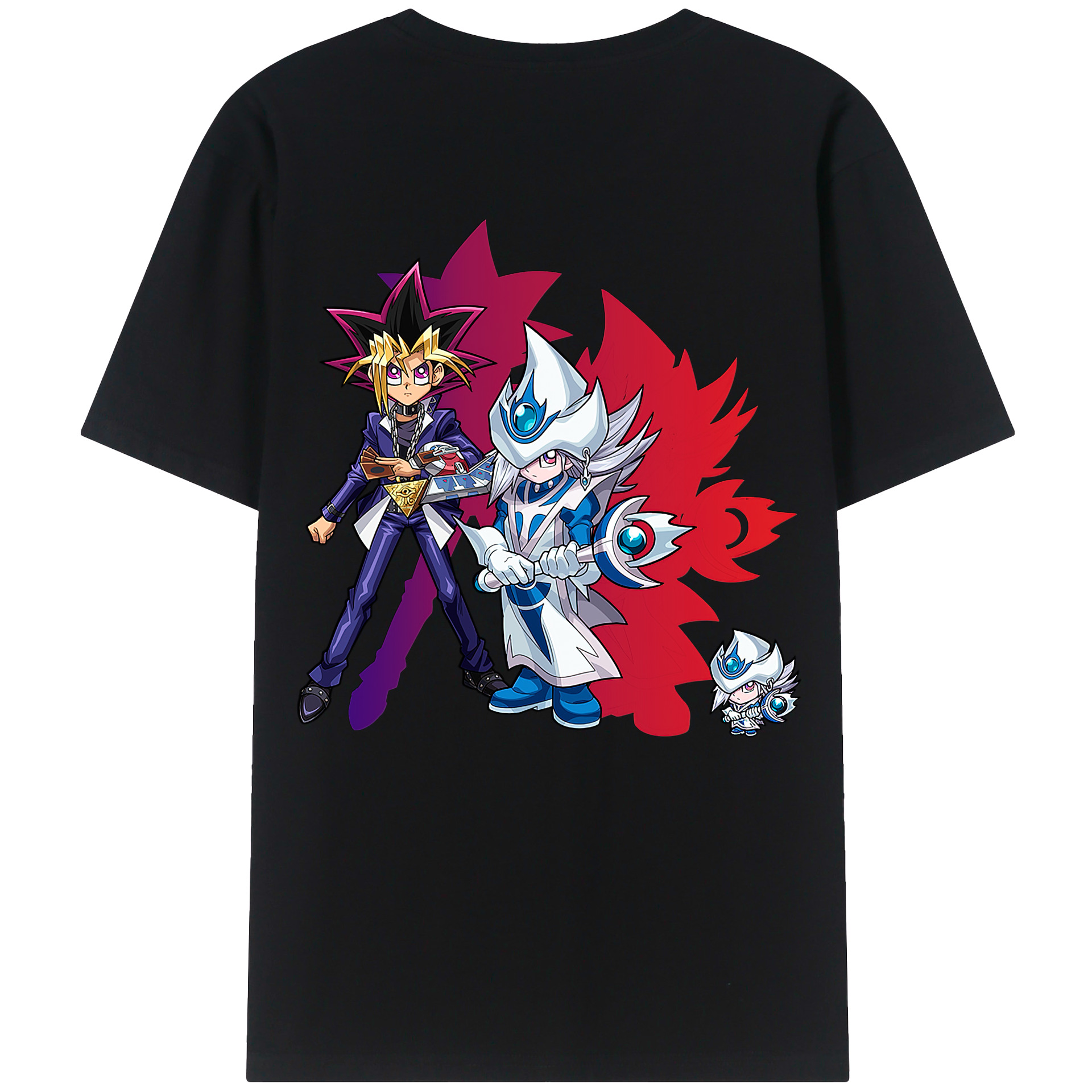 （画像用） 遊☆戯☆王 Yu-Gi-Oh! 綿100％ メンズ半袖Tシャツ（バックプリント） 通気性