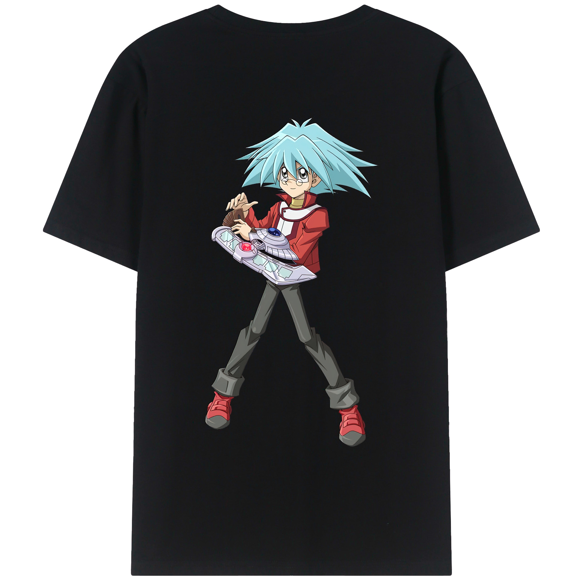 （画像用） 遊☆戯☆王 Yu-Gi-Oh! 綿100％ メンズ半袖Tシャツ（バックプリント） 通気性