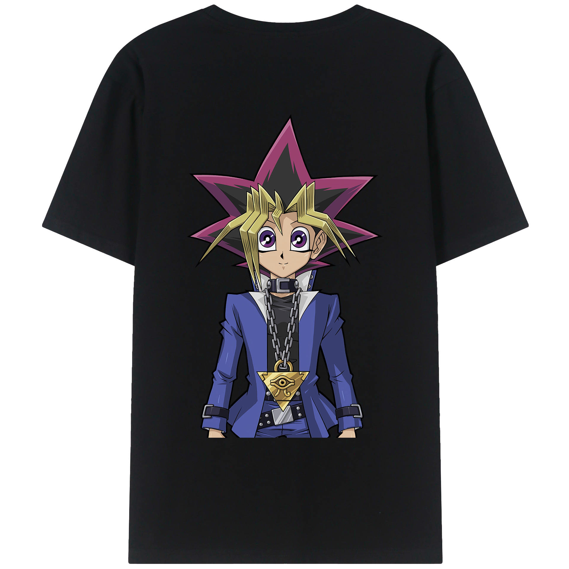 （画像用） 遊☆戯☆王 Yu-Gi-Oh! 綿100％ メンズ半袖Tシャツ（バックプリント） 通気性