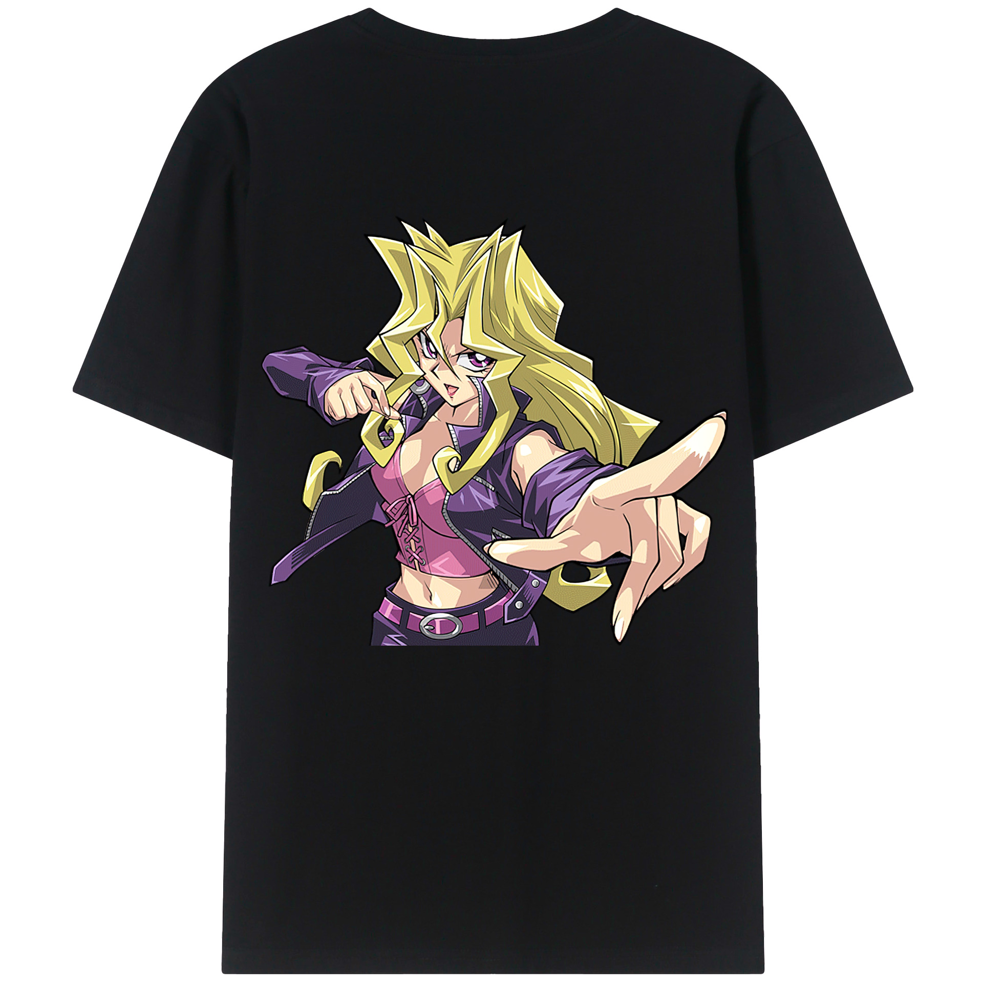 （画像用） 遊☆戯☆王 Yu-Gi-Oh! 綿100％ メンズ半袖Tシャツ（バックプリント） 通気性