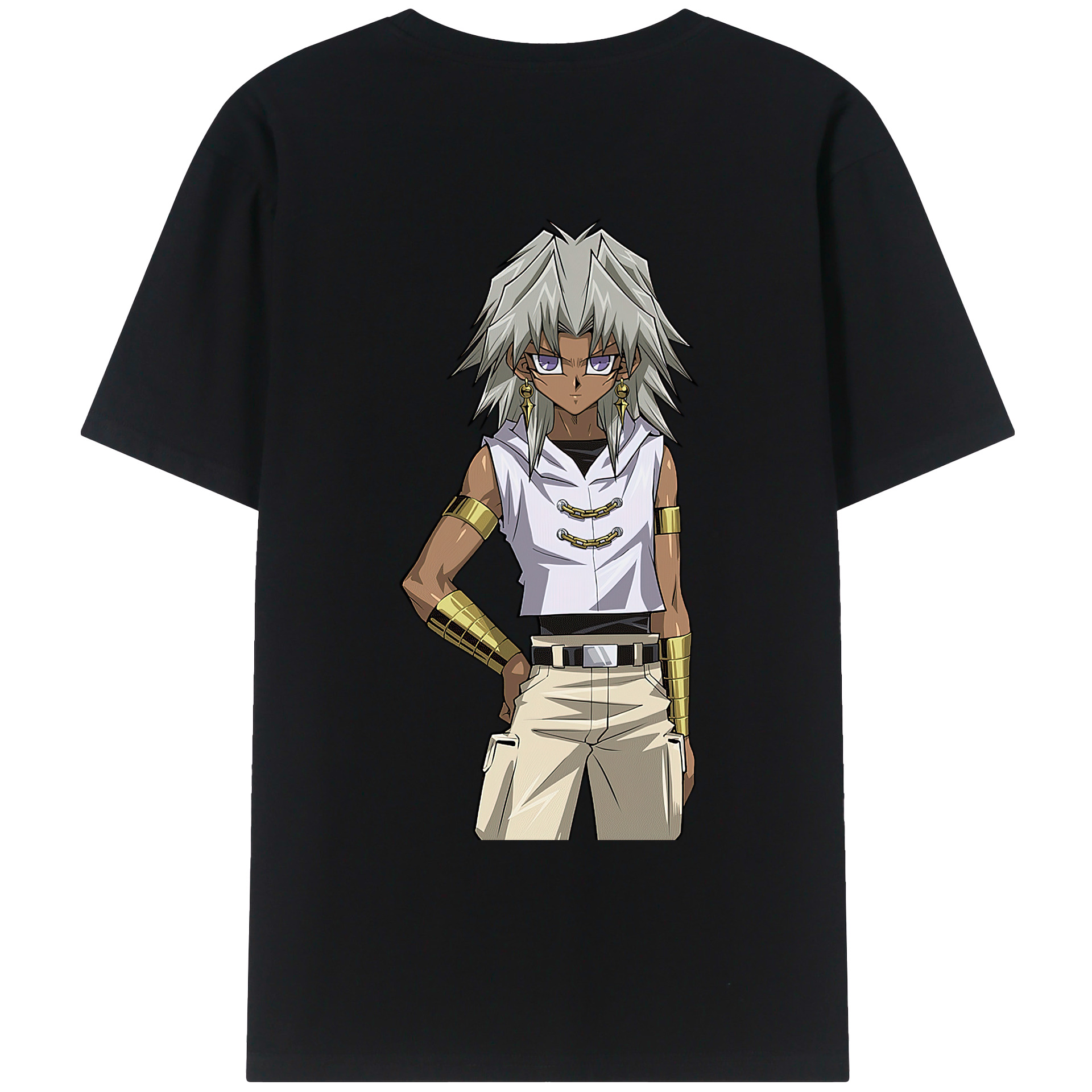 （画像用） 遊☆戯☆王 Yu-Gi-Oh! 綿100％ メンズ半袖Tシャツ（バックプリント） 通気性
