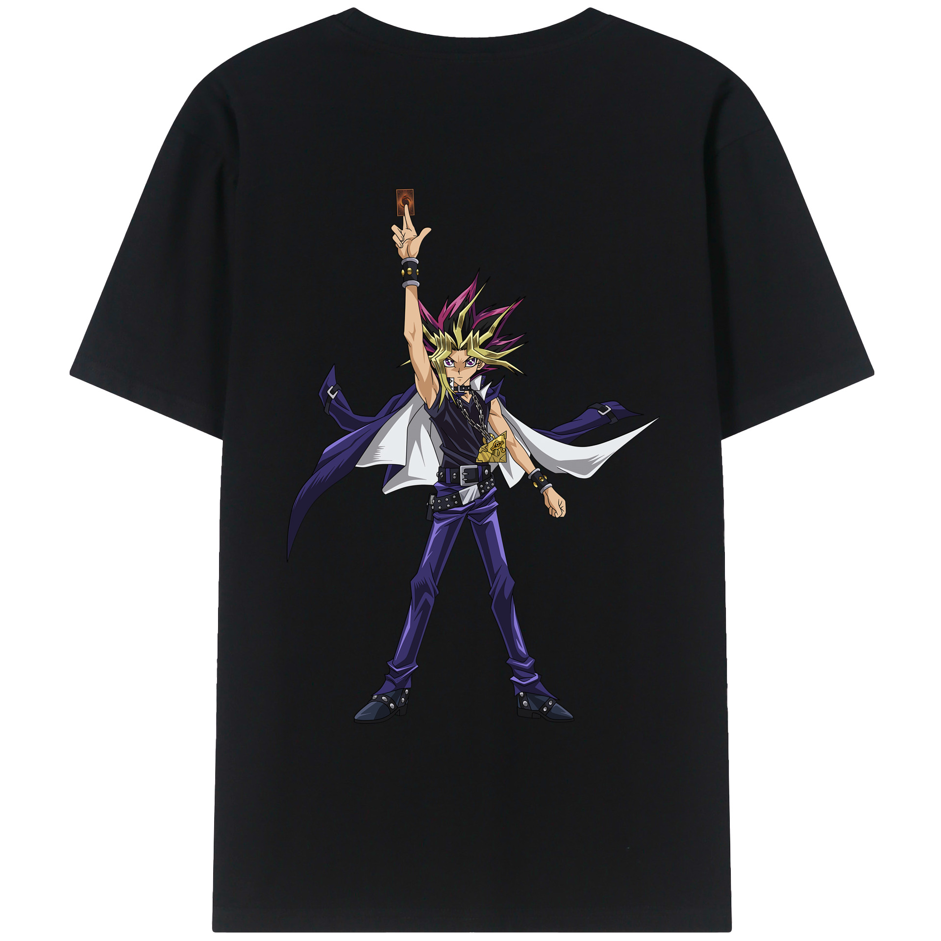 （画像用） 遊☆戯☆王 Yu-Gi-Oh! 綿100％ メンズ半袖Tシャツ（バックプリント） 通気性