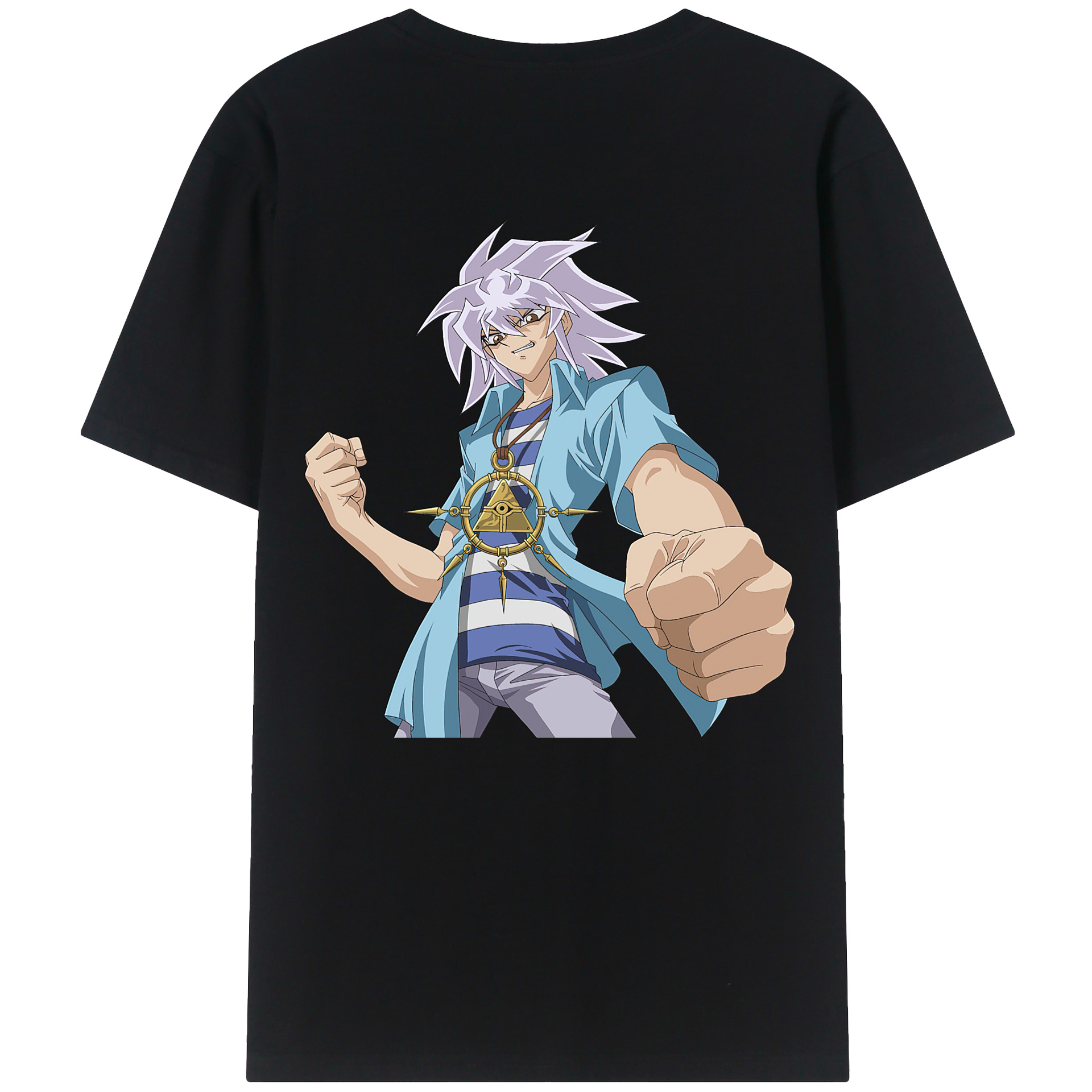 （画像用） 遊☆戯☆王 Yu-Gi-Oh! 綿100％ メンズ半袖Tシャツ（バックプリント） 通気性