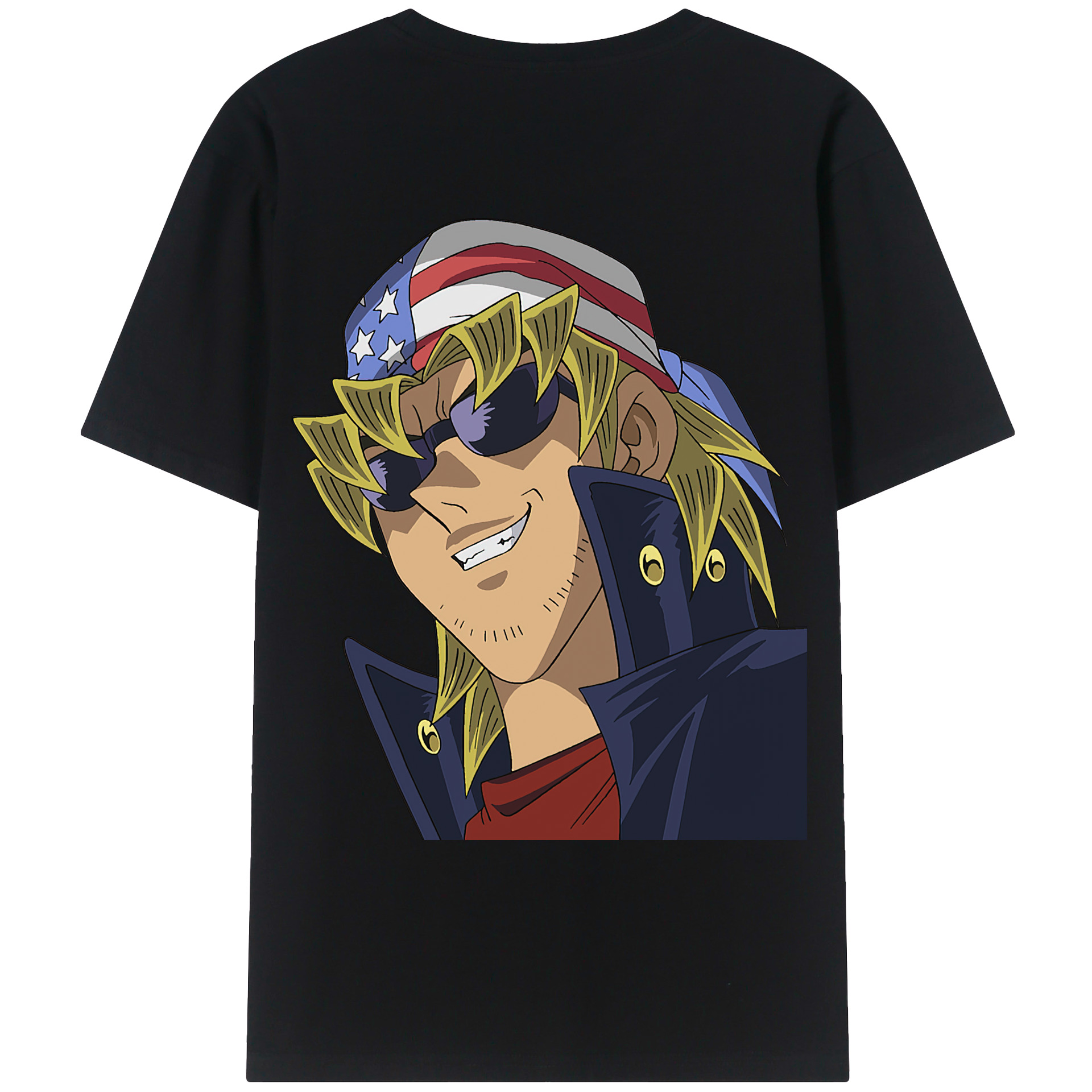 （画像用） 遊☆戯☆王 Yu-Gi-Oh! 綿100％ メンズ半袖Tシャツ（バックプリント） 通気性